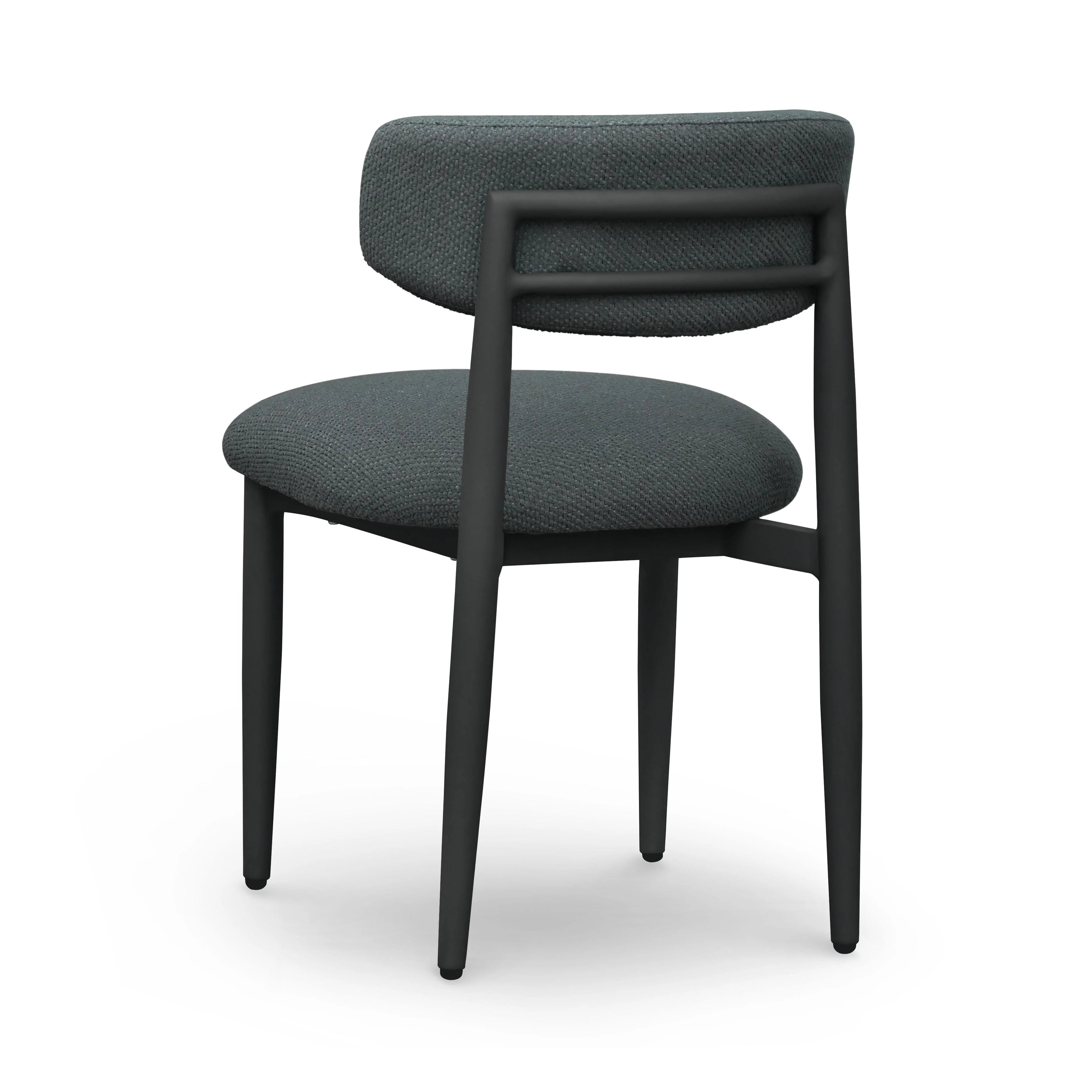 Annika Textured Contract-Grade Fabric Outdoor Dining Side Chair