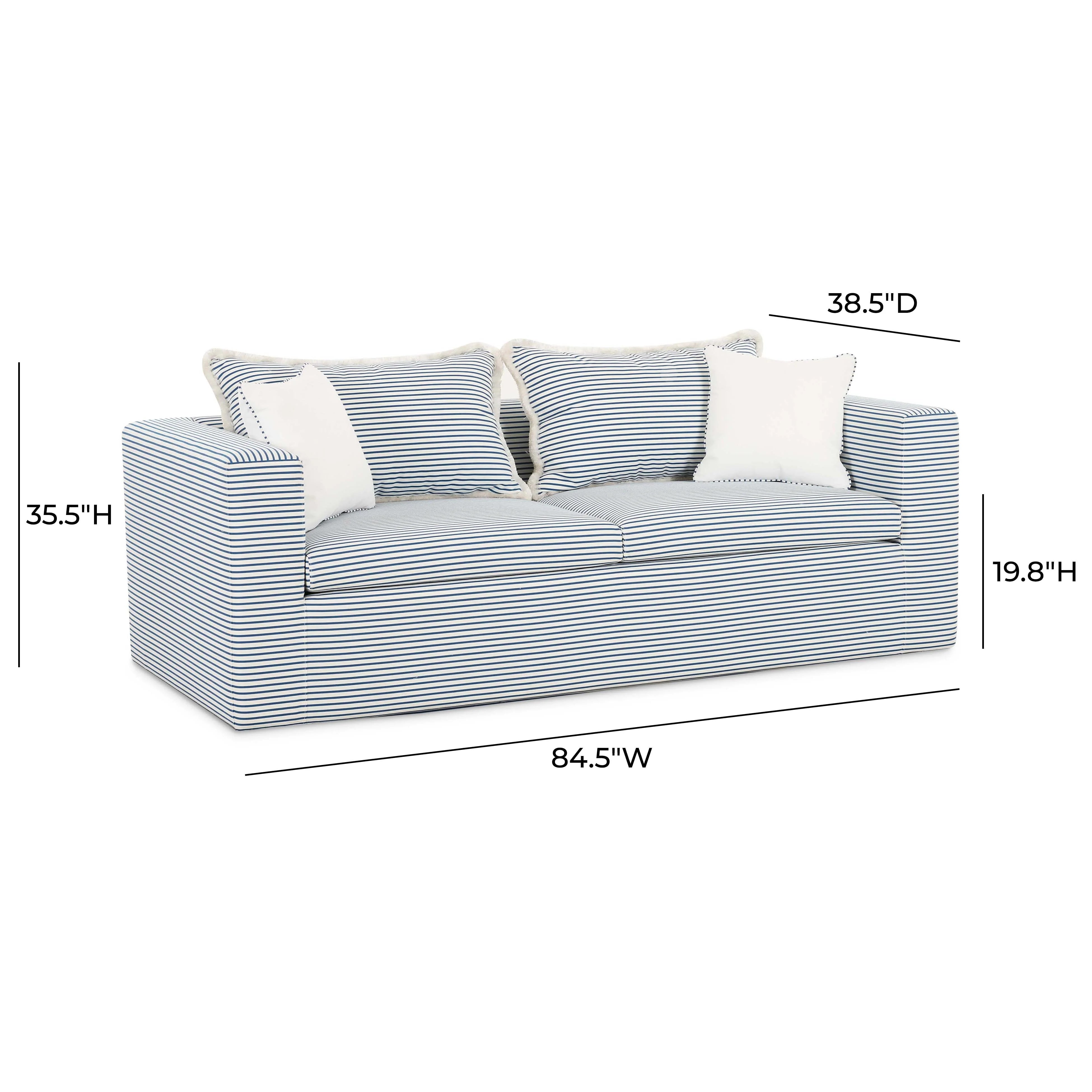 Salty 84.5" Striped Contract-Grade Indoor/Outdoor Sofa