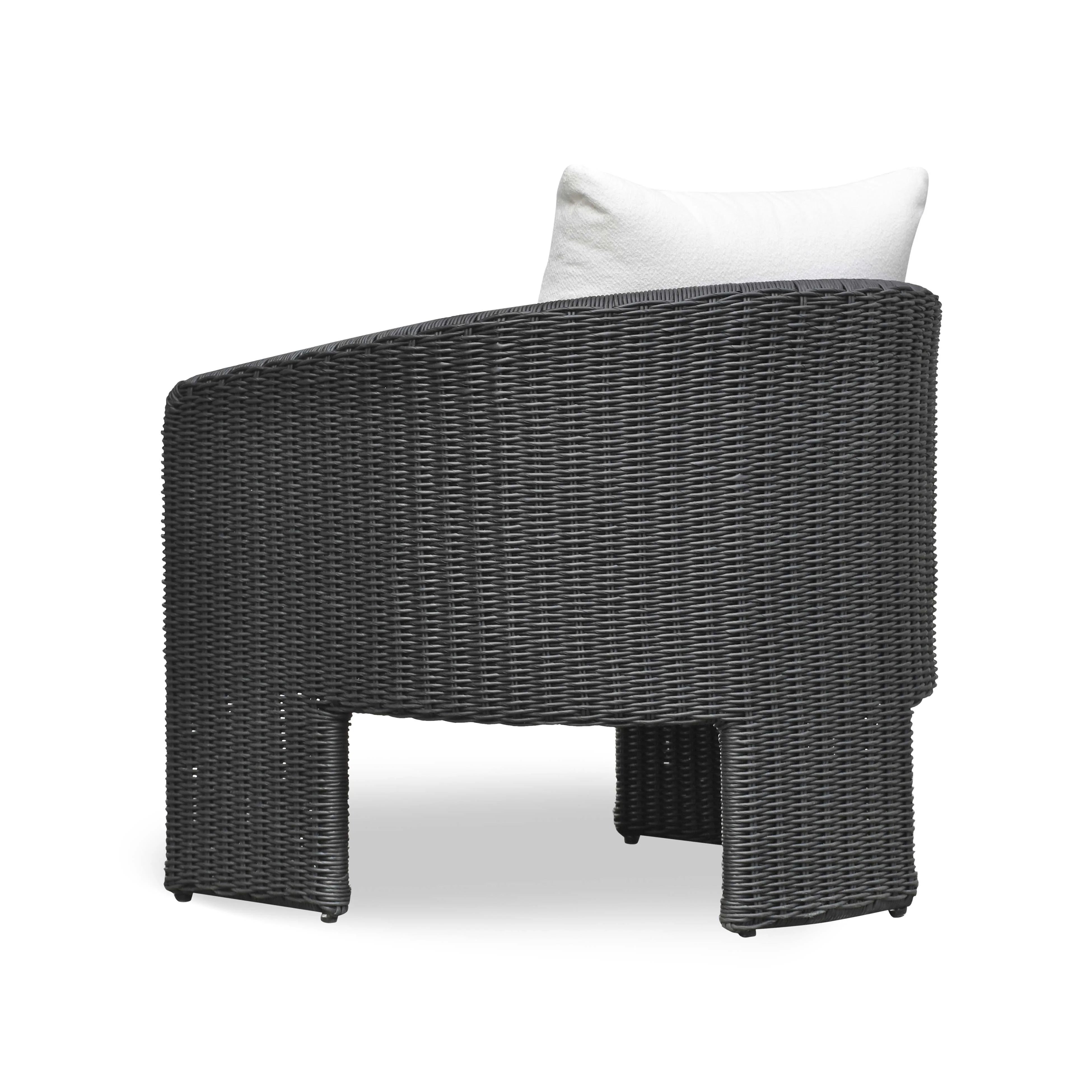 Alexa Rattan Performance Fabric Outdoor Armchair
