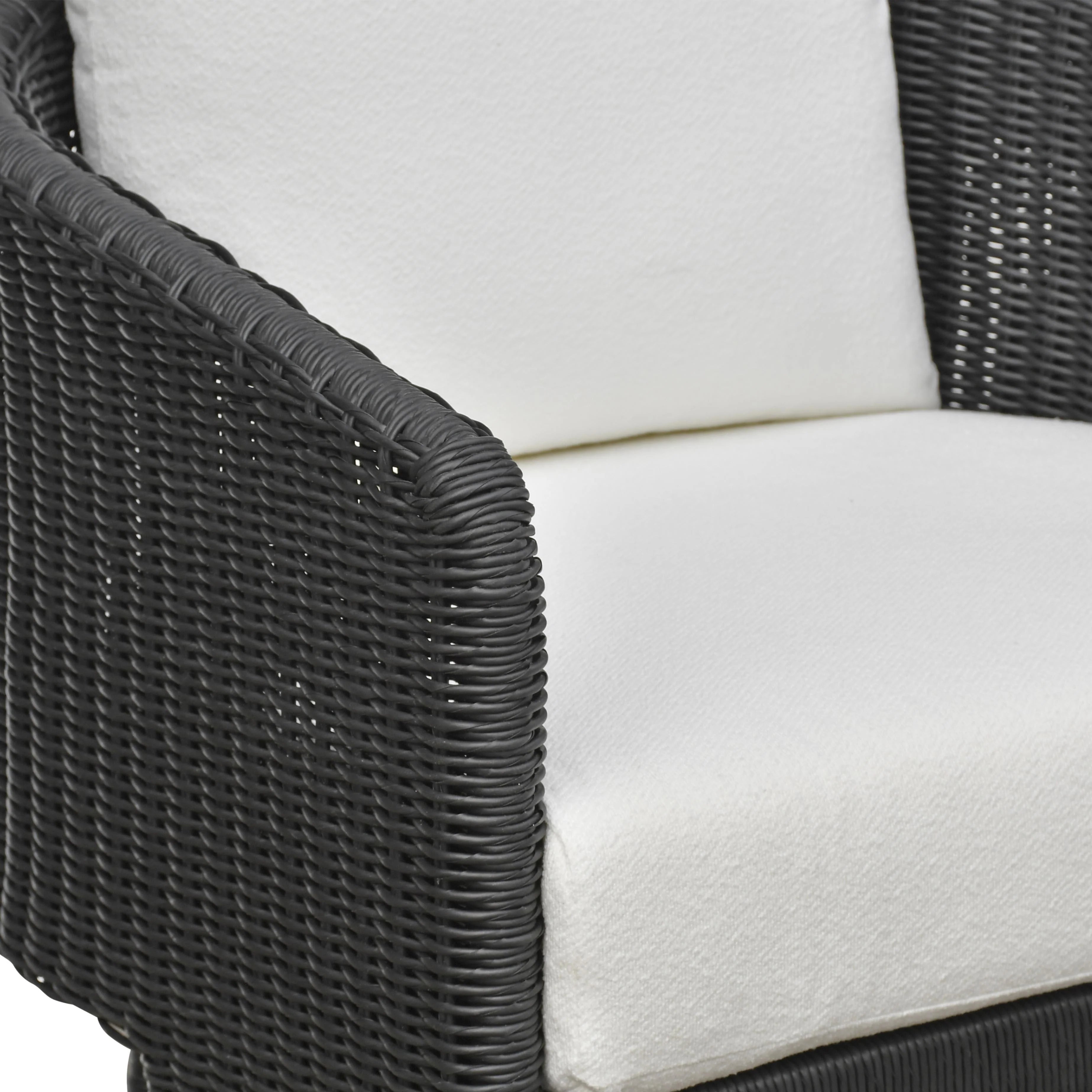 Alexa Rattan Performance Fabric Outdoor Armchair