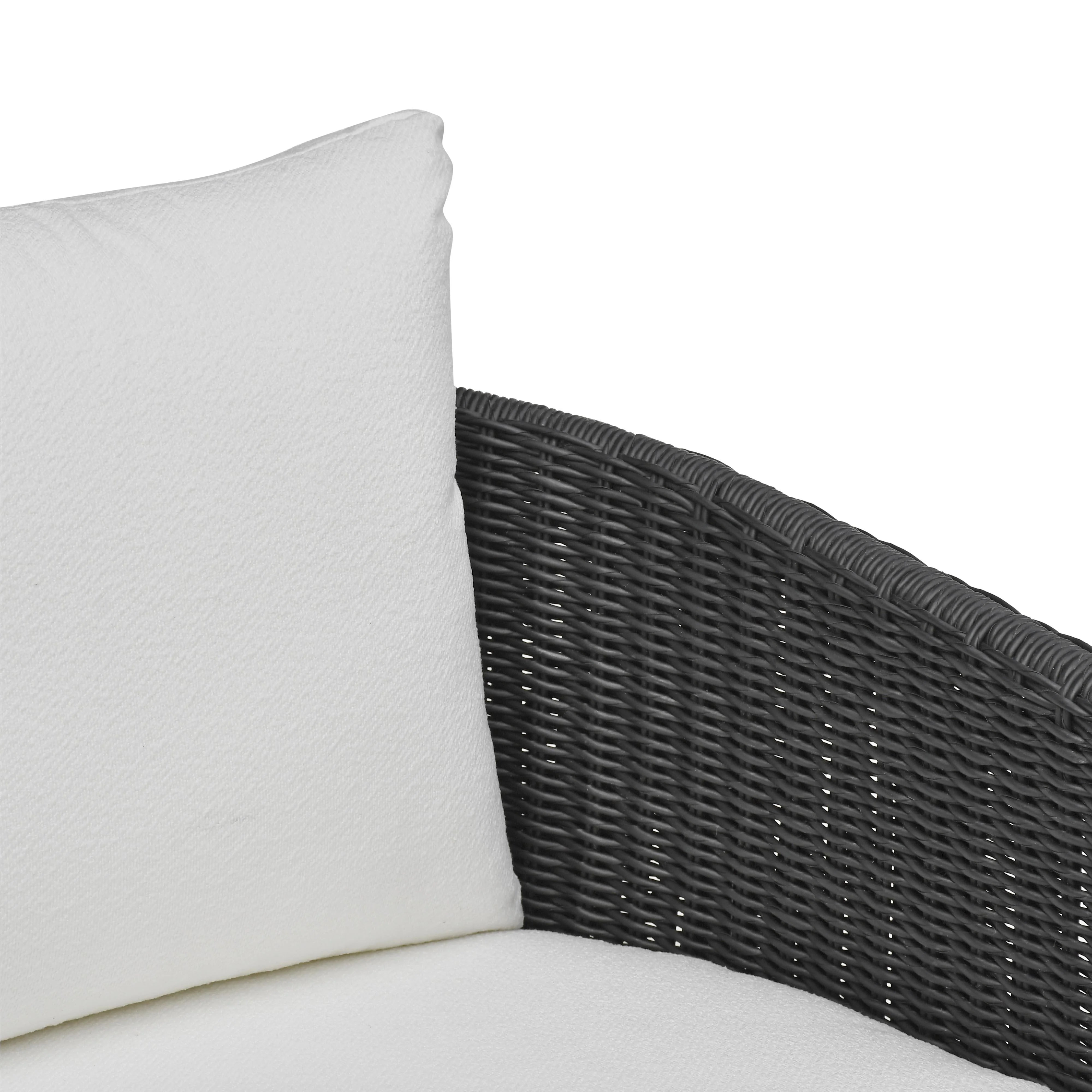 Alexa Rattan Performance Fabric Outdoor Armchair