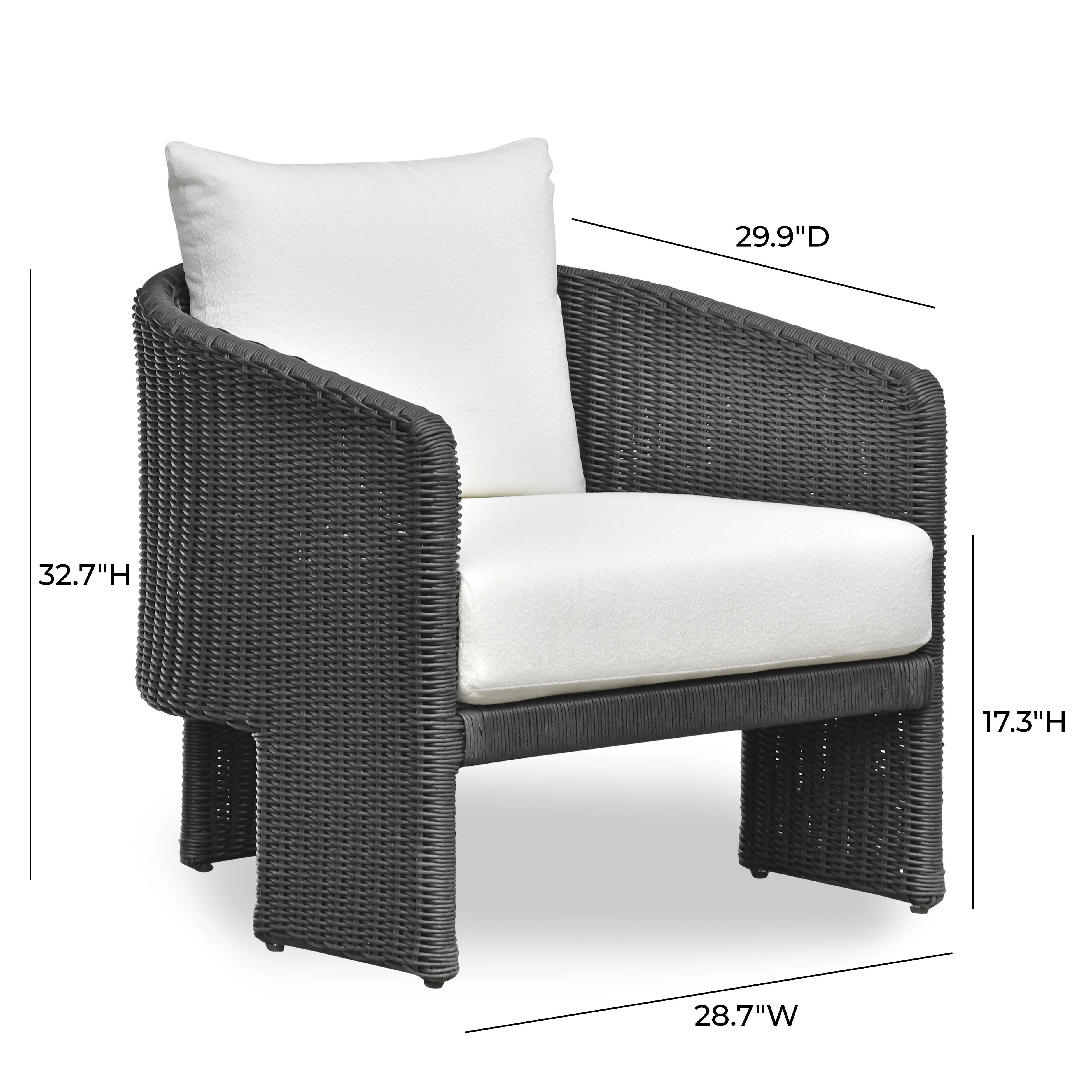 Alexa Rattan Performance Fabric Outdoor Armchair