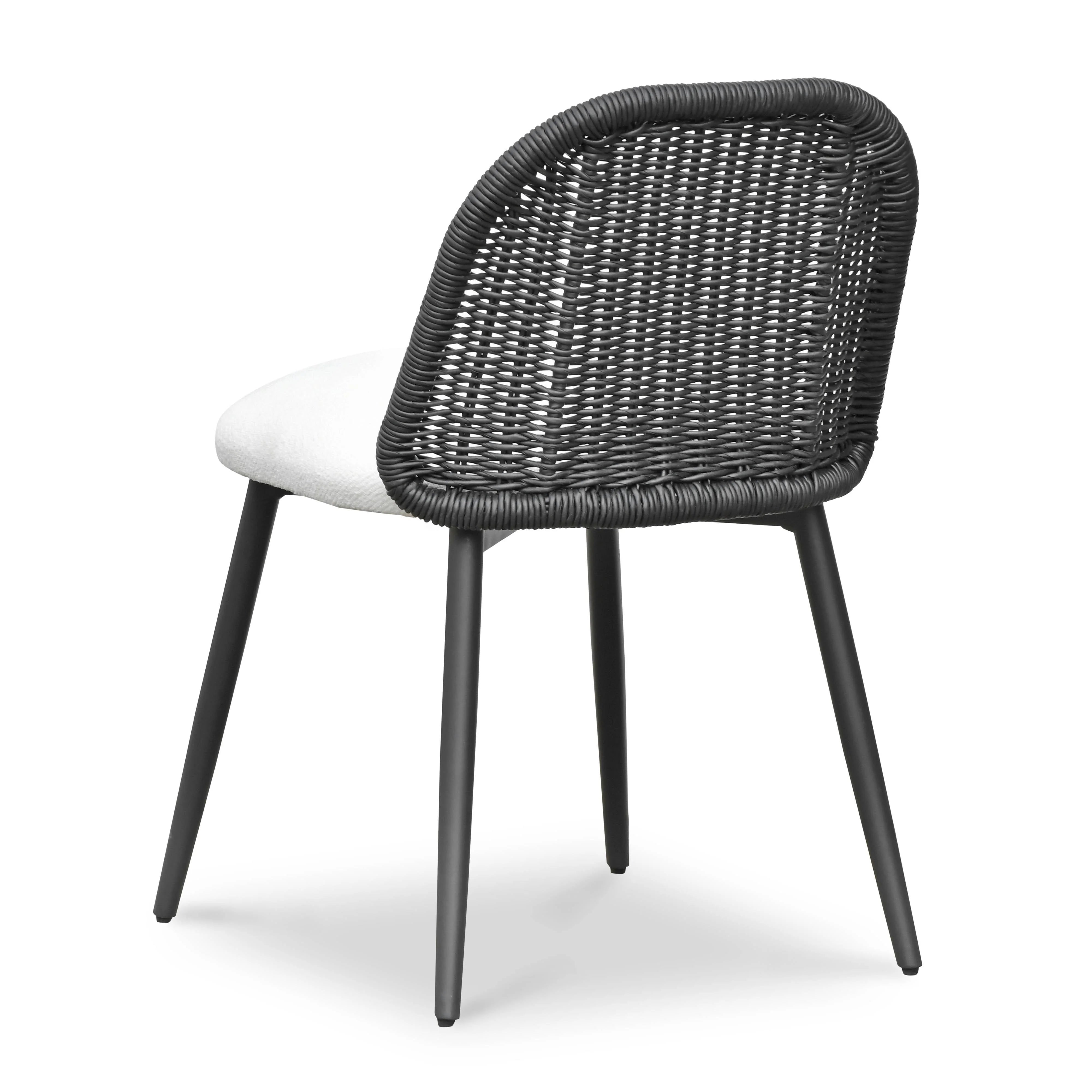 Chaise de salle à manger d'extérieur en tissu performant Alexa Cream 