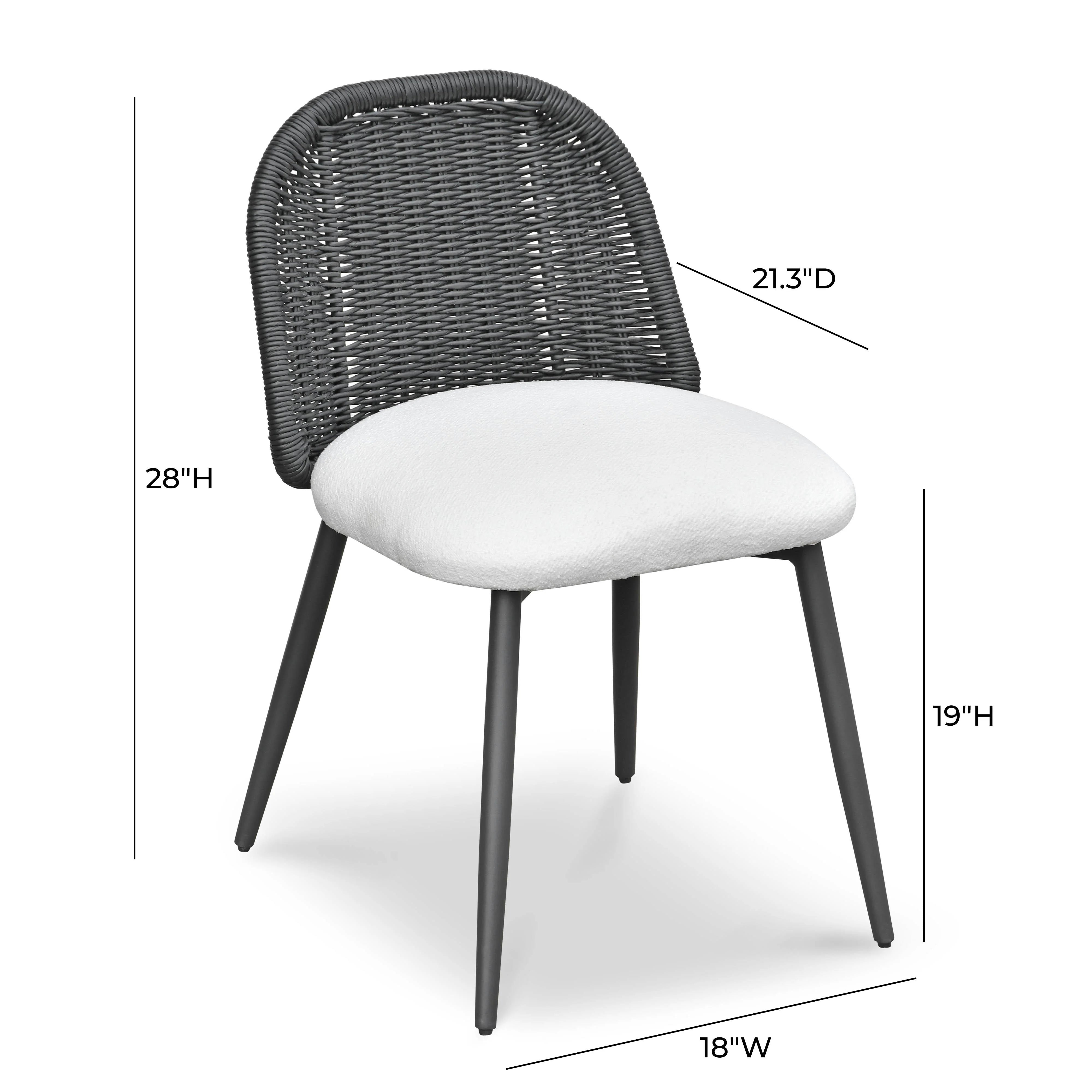 Chaise de salle à manger d'extérieur en tissu performant Alexa Cream 