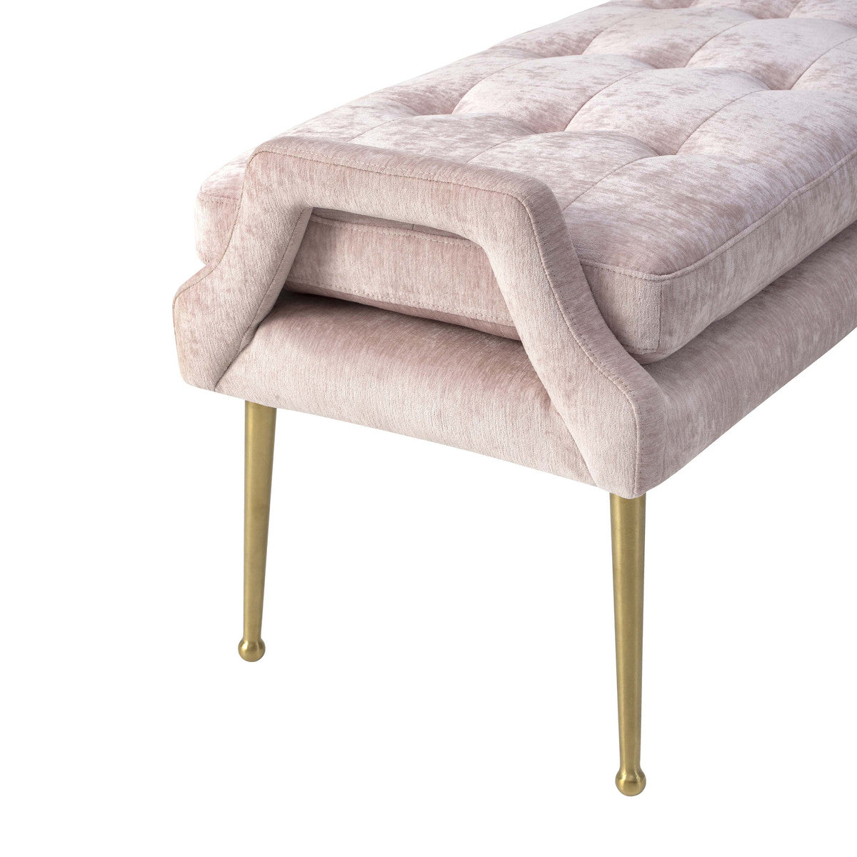 Eileen Blush Slub Velvet Bench