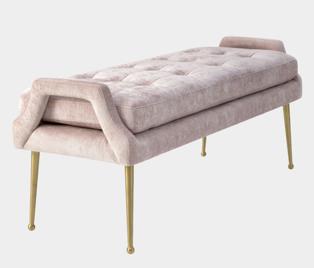 Eileen Blush Slub Velvet Bench