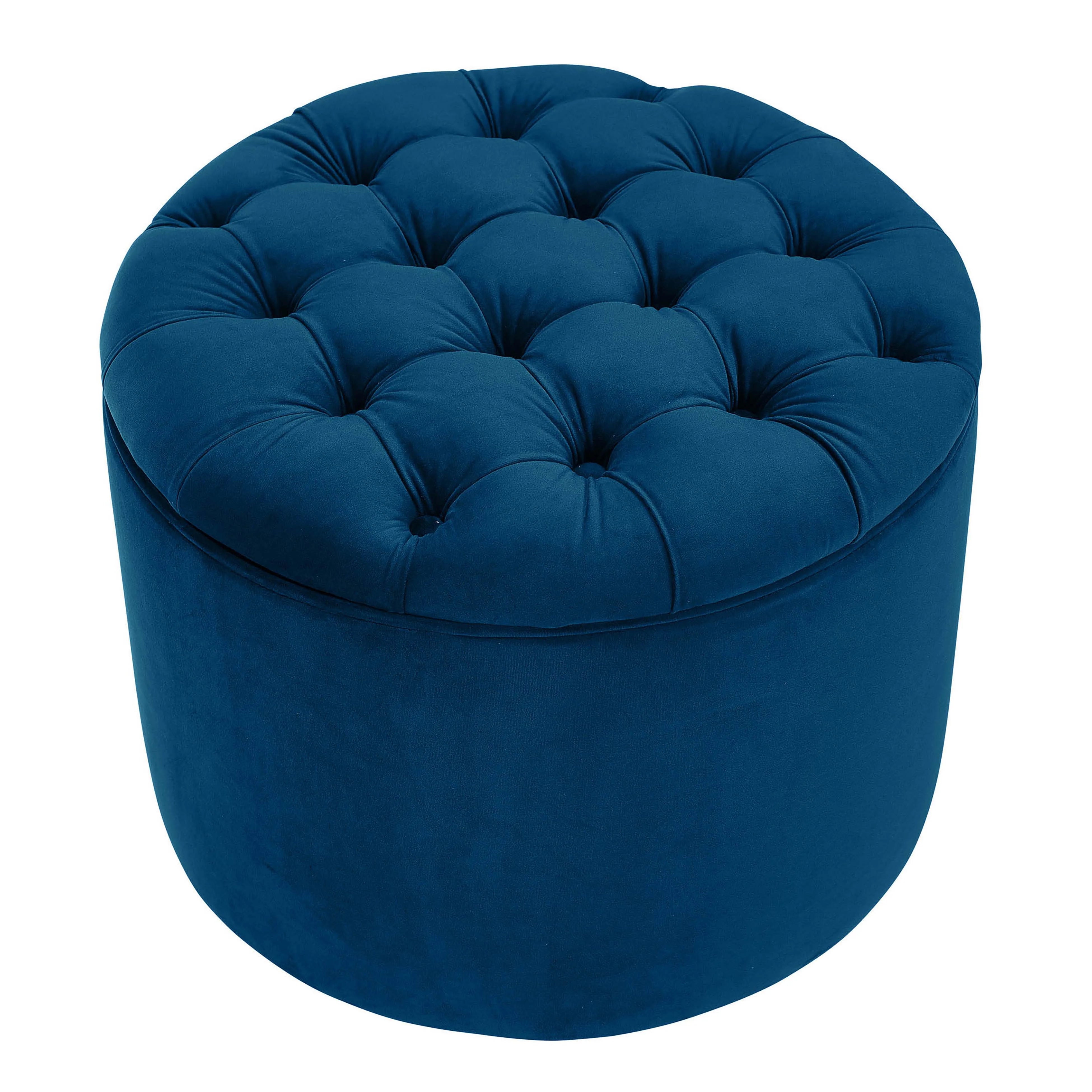 Queen Performance Velvet Round Storage Ottoman