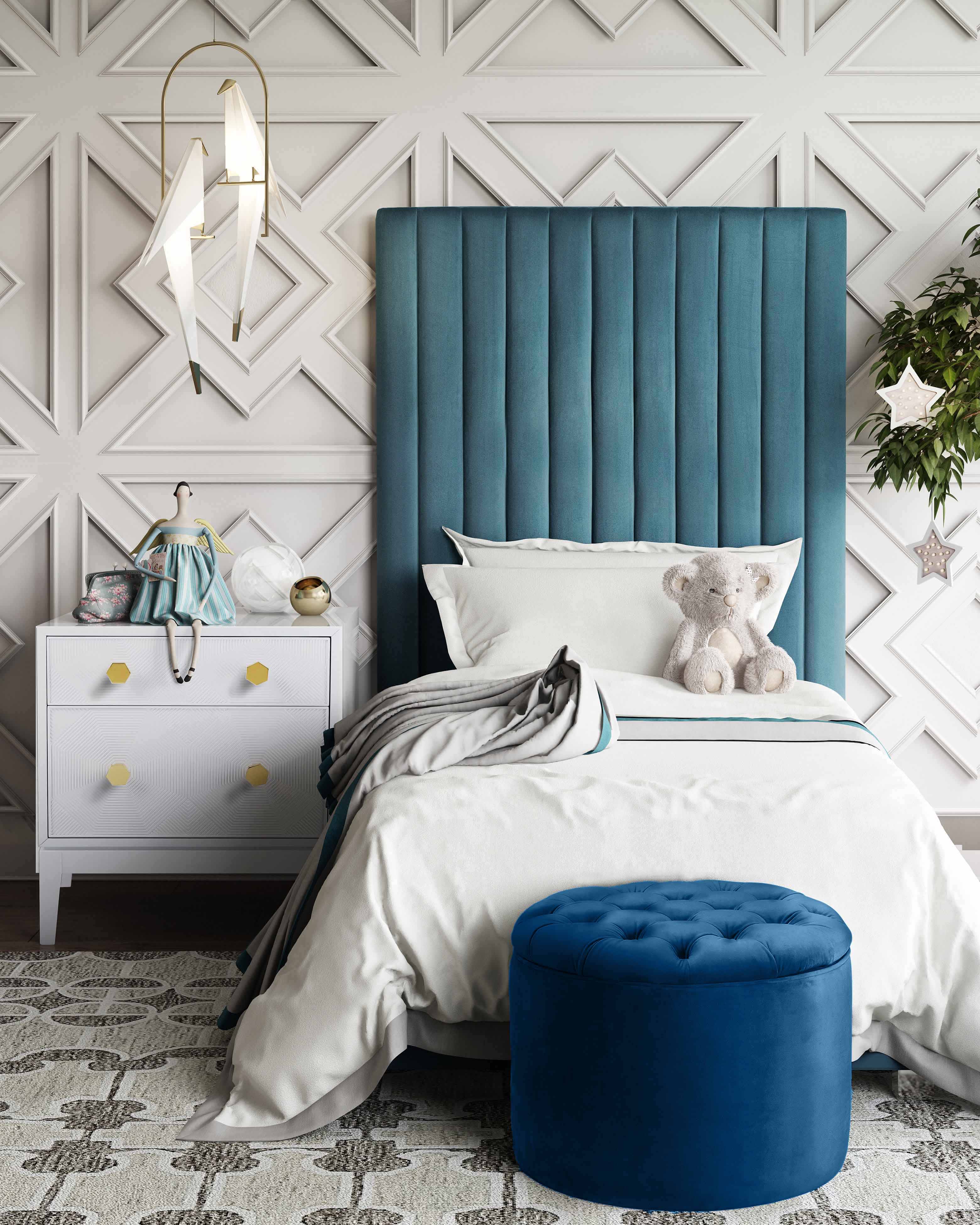 Queen Performance Velvet Round Storage Ottoman