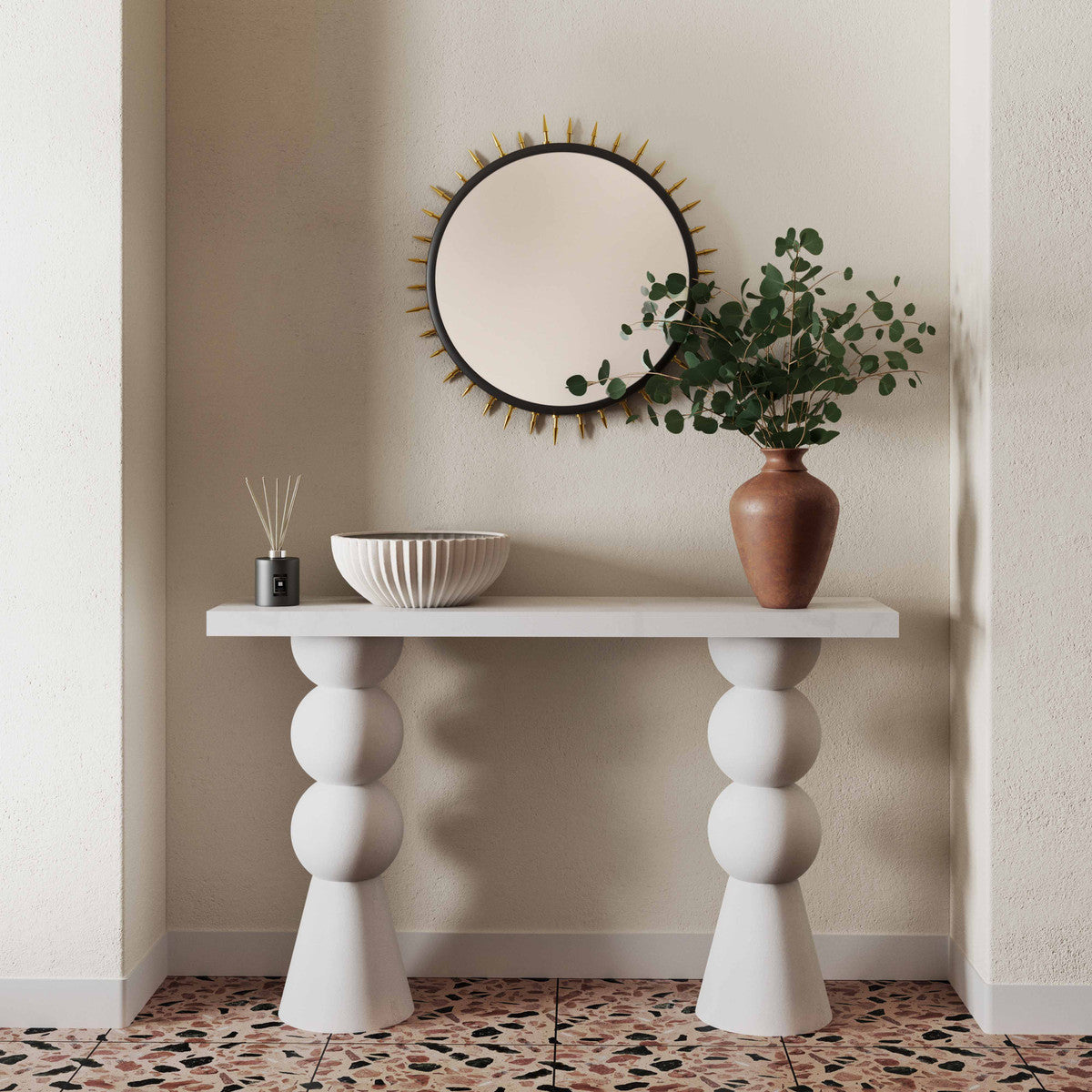 Lupita White Console Table