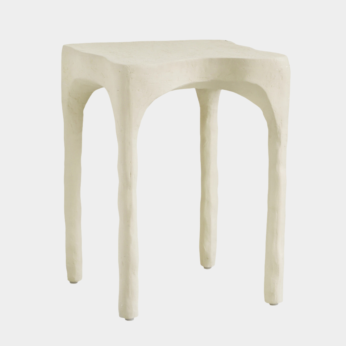 Table d'appoint texturée crème Skully 