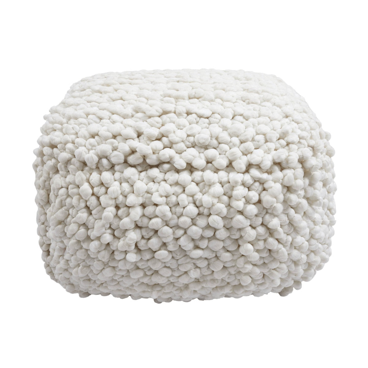 Cathy Cream Woven Pouf