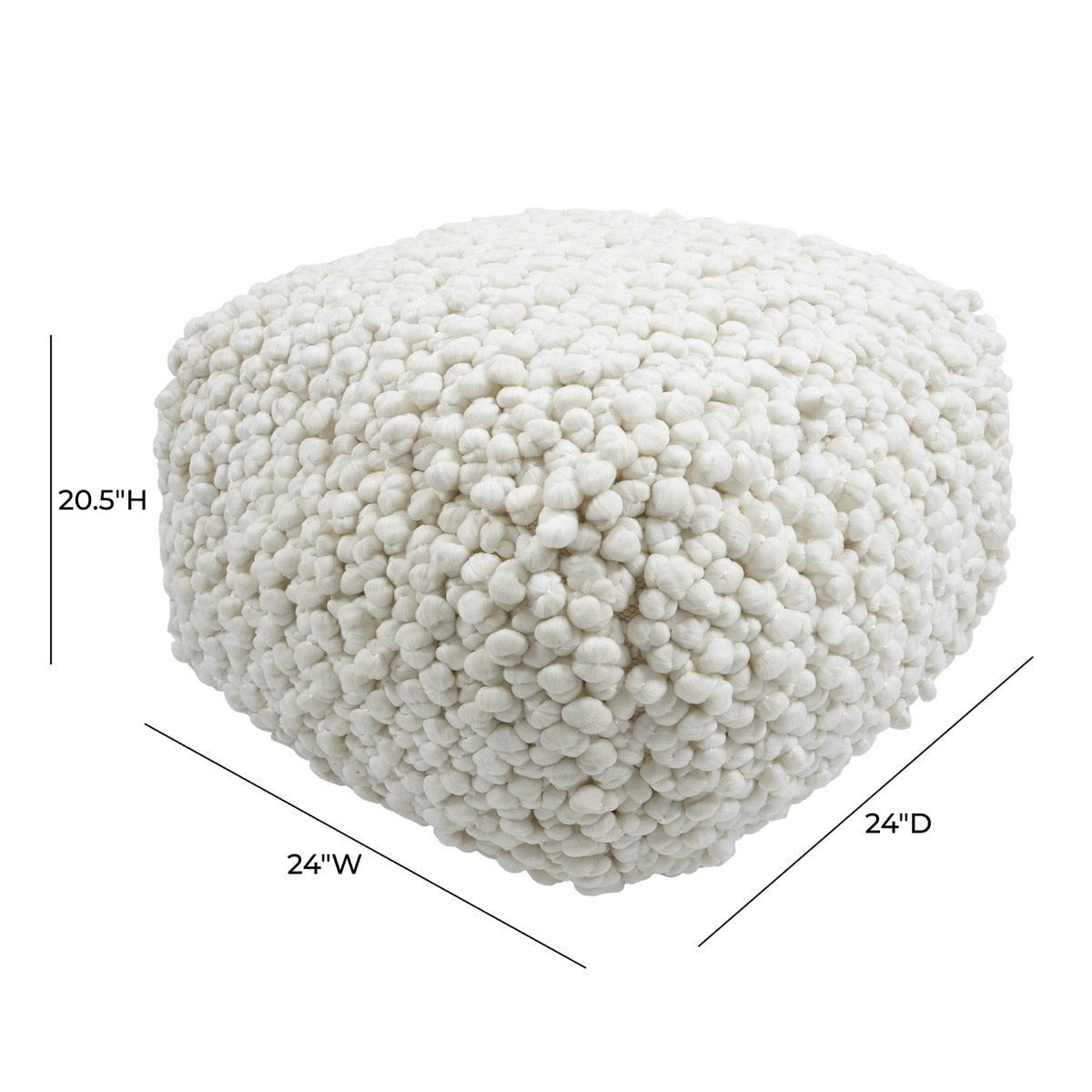 Cathy Cream Woven Pouf