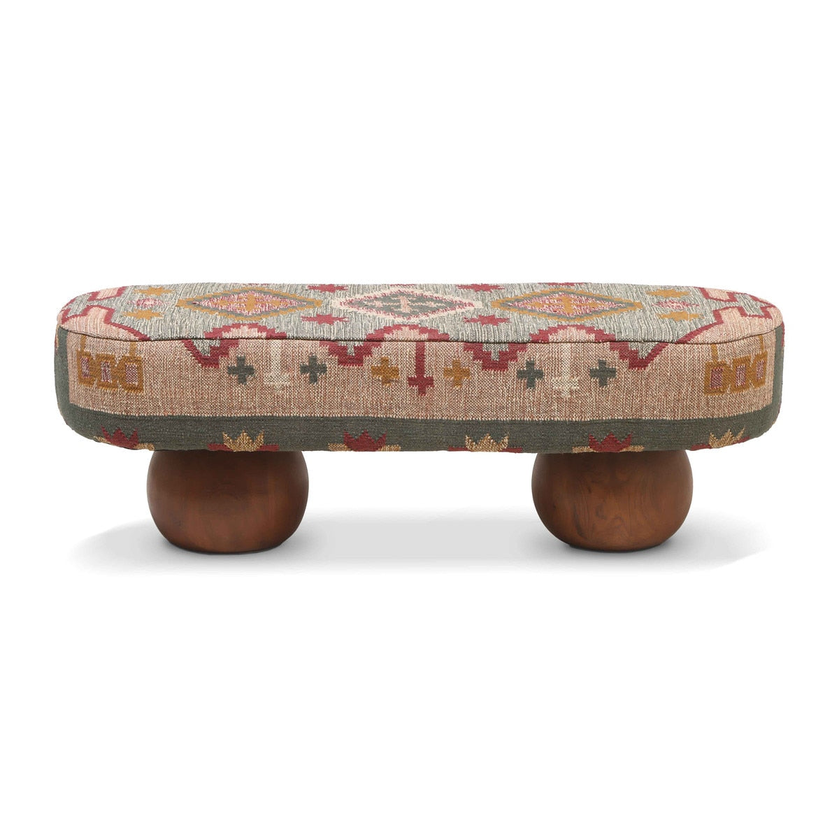 Rizi Textured Wool Upholstered Bench