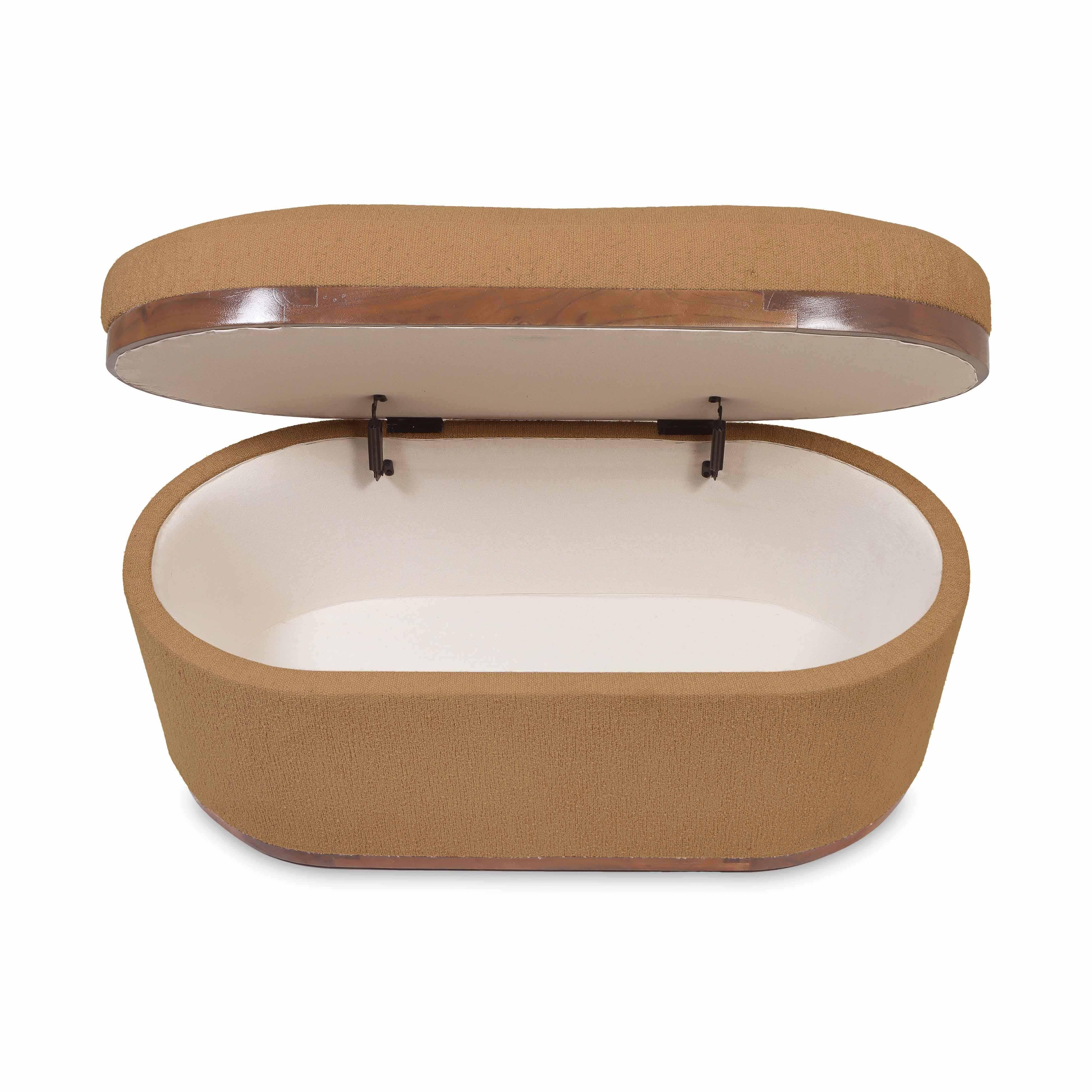 Olivier 41" Boucle Oval Storage Ottoman