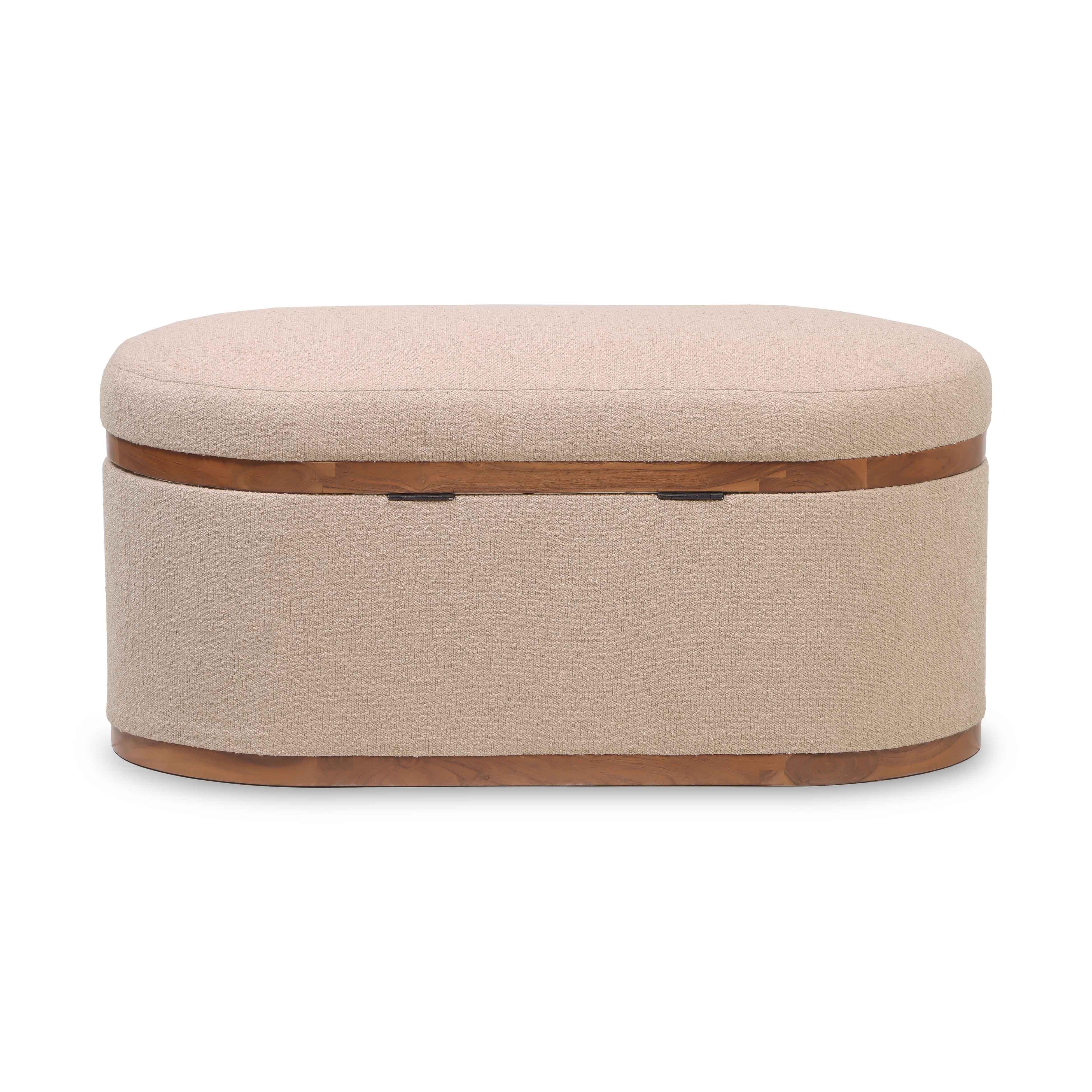 Olivier 41" Boucle Oval Storage Ottoman