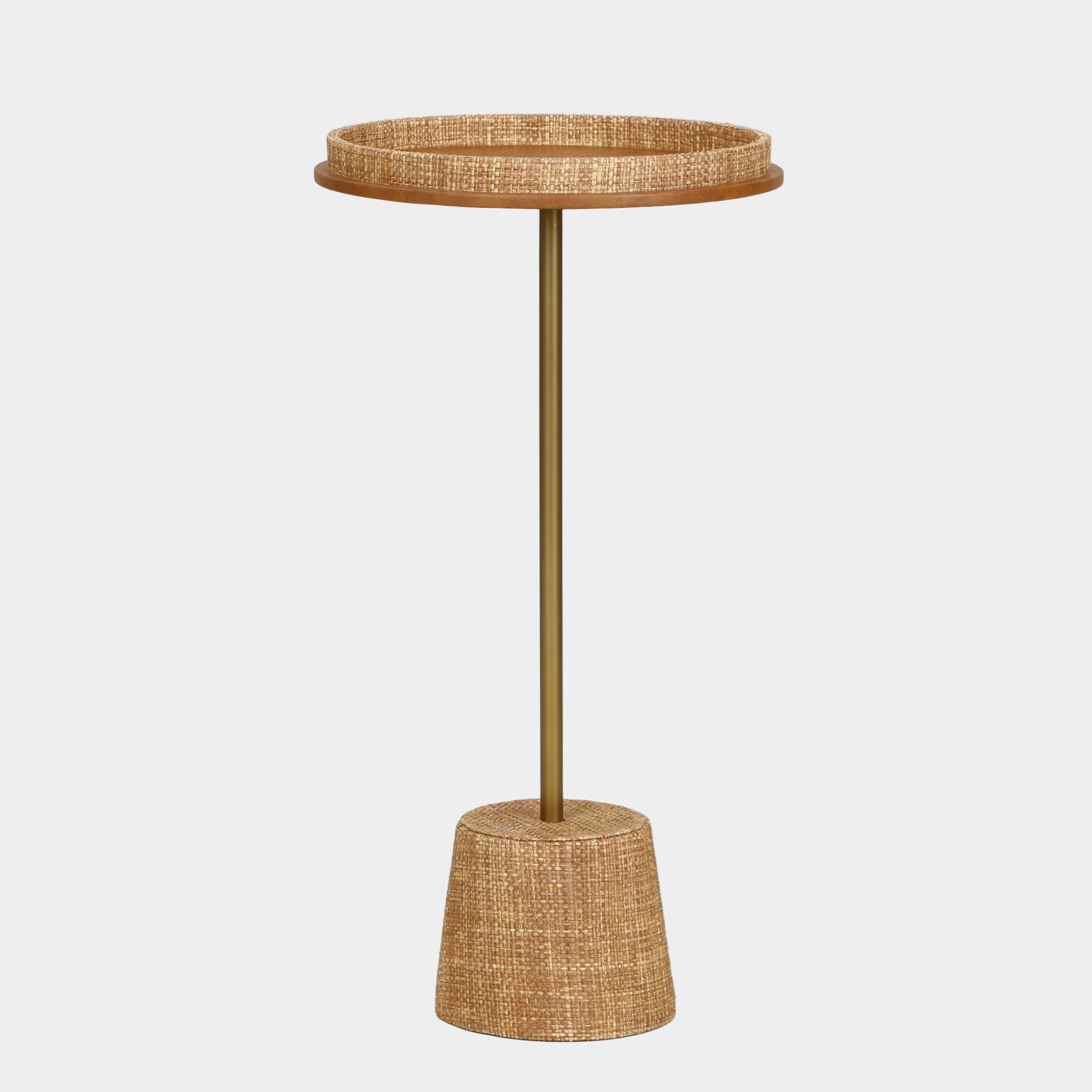 Saddle Natural Raffia Contract-Grade Side Table