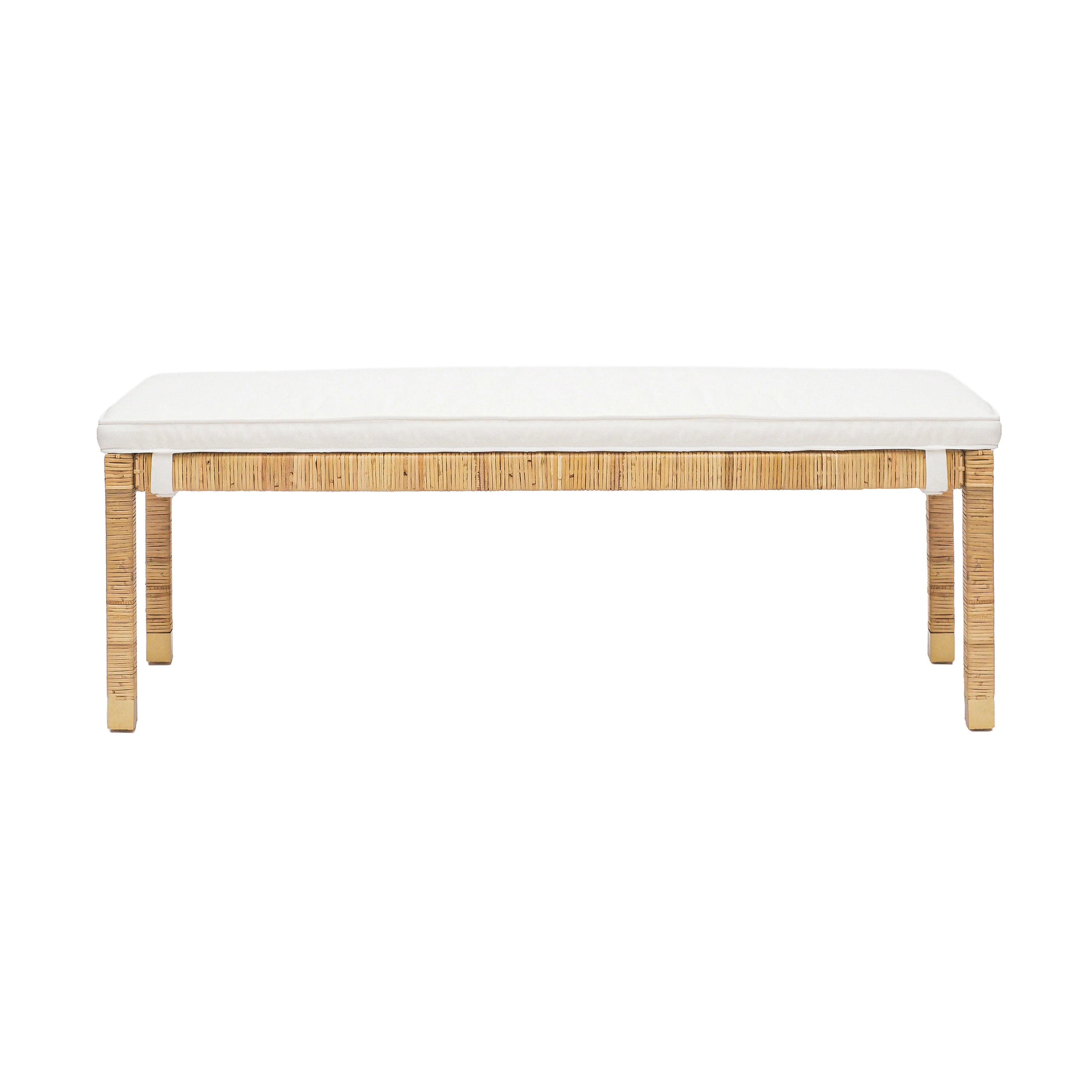 Banc en tissu de performance en rotin tressé Amara