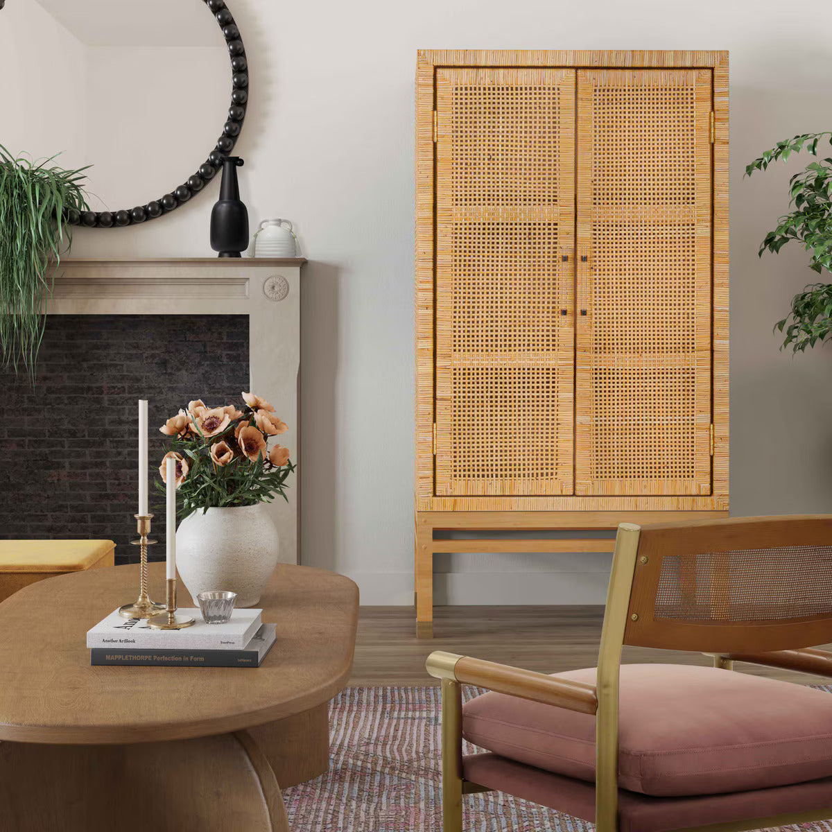 Amara Woven Rattan Cabinet