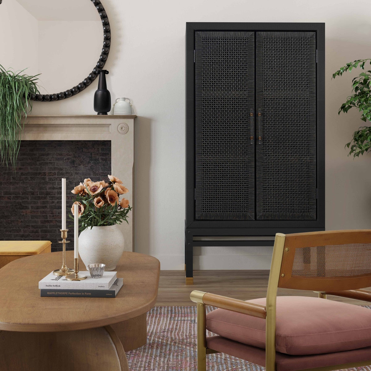 Amara  Woven Rattan Cabinet