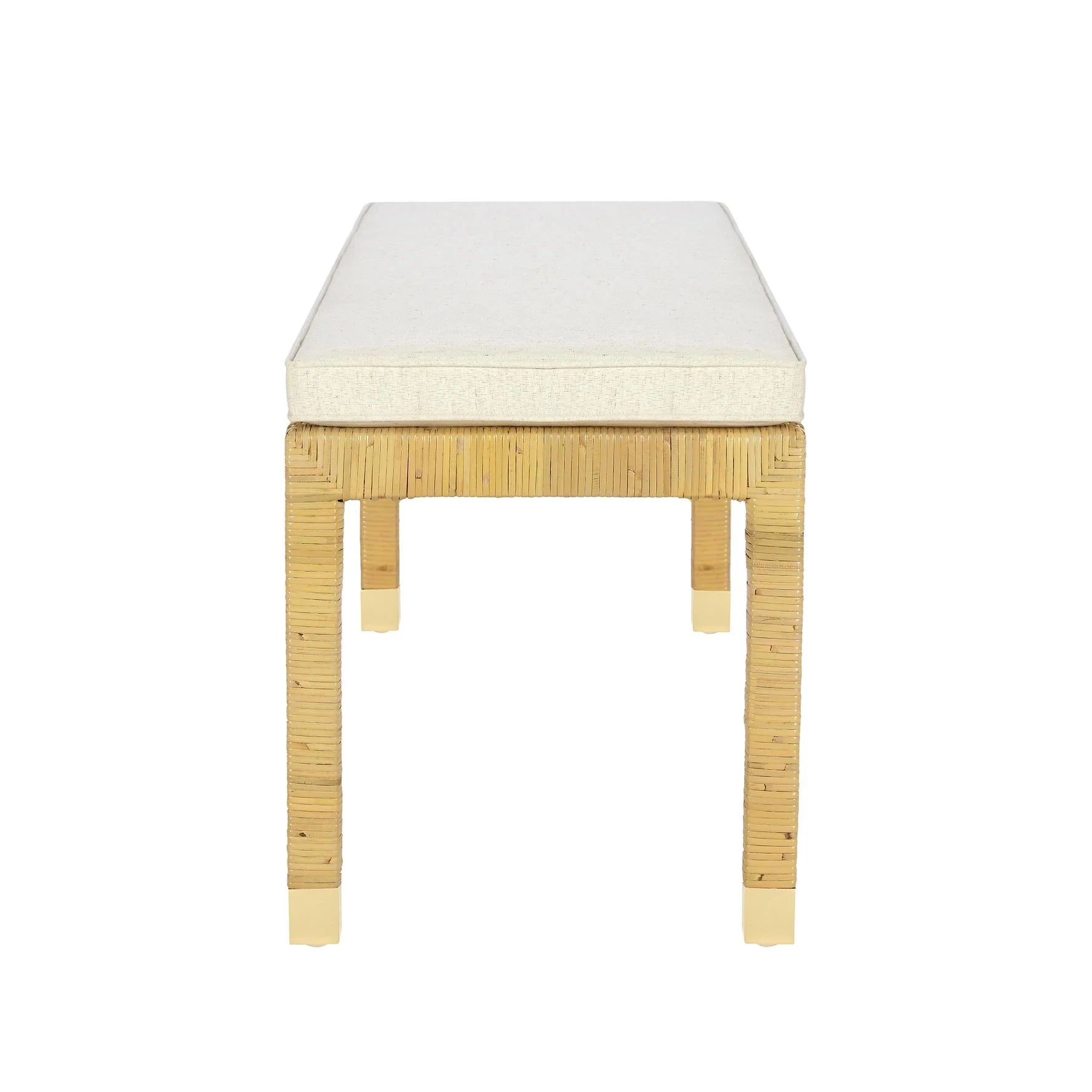 Amara Cream Contract-Grade Linen Bench