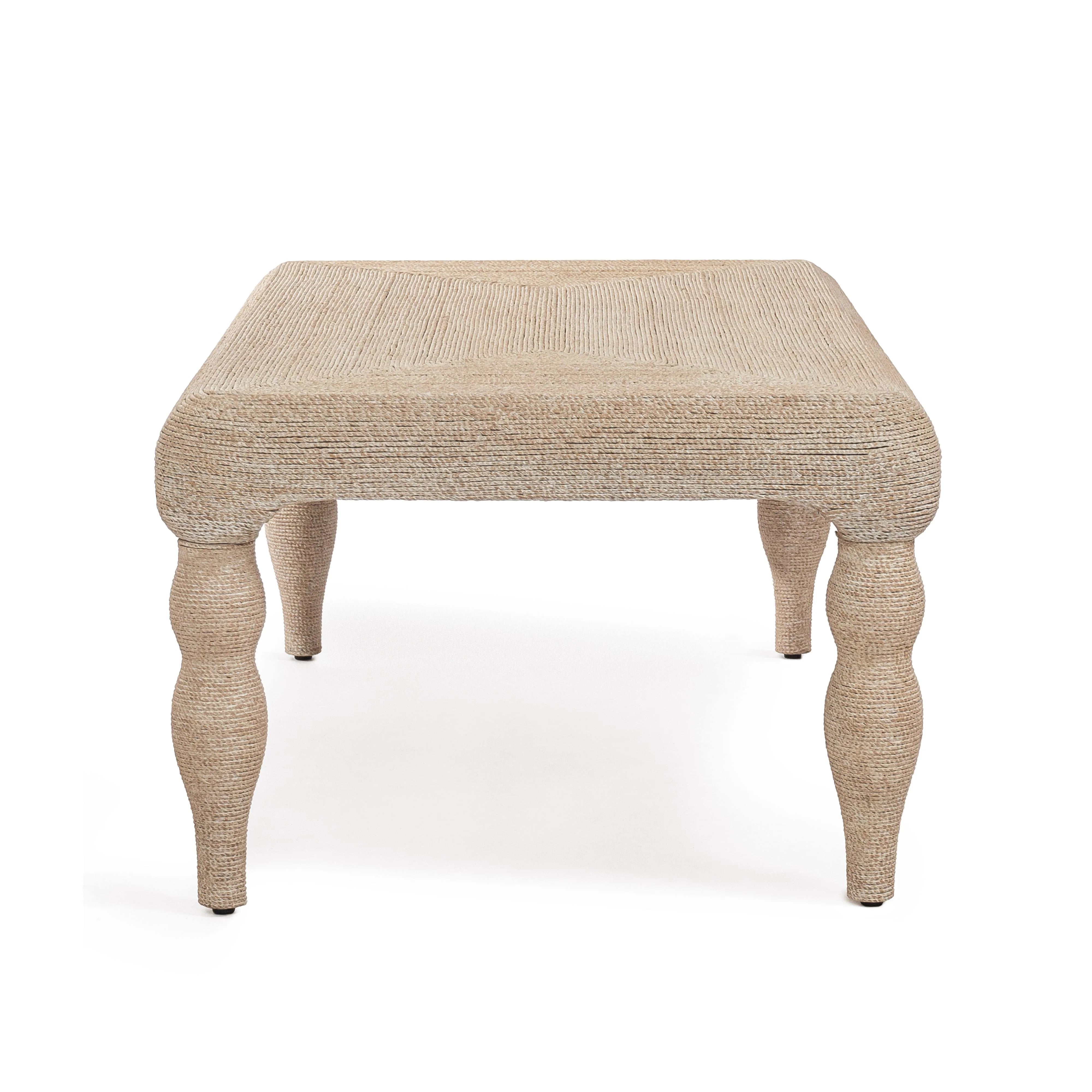 Vicky 49" Natural Woven Seagrass Rectangular Coffee Table