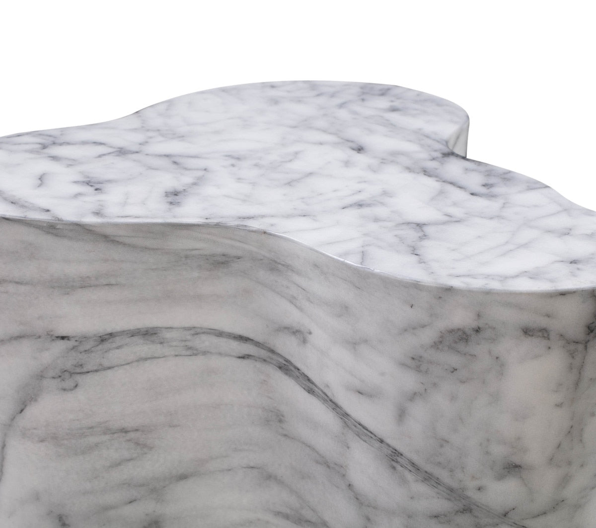 Slab Marble Short Side Table