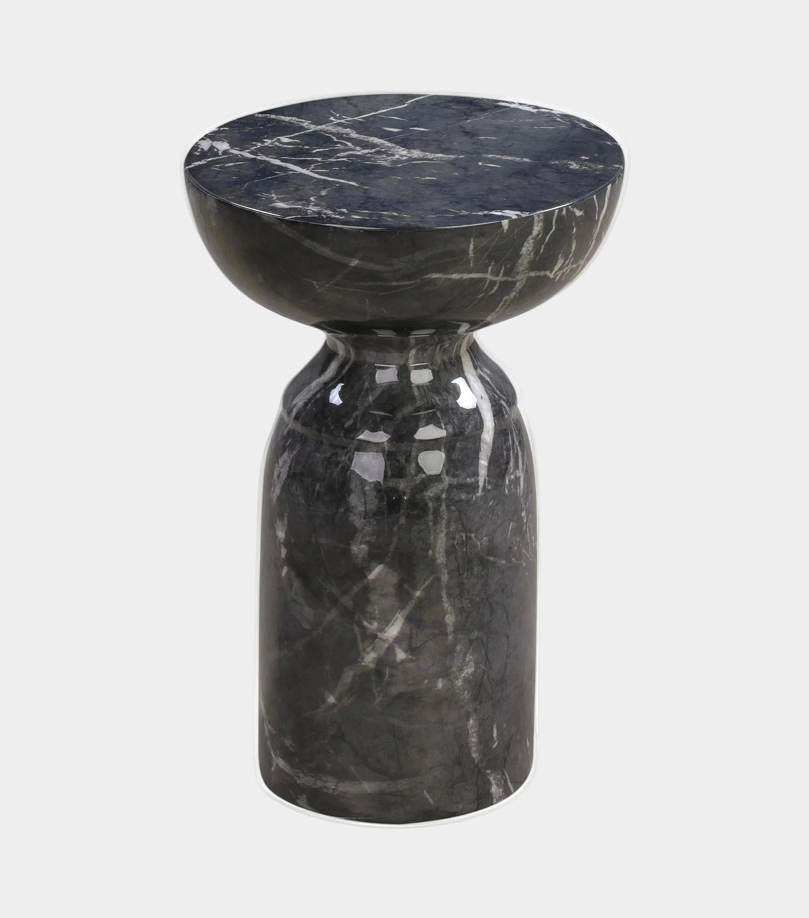 Rue Faux Marble Indoor / Outdoor Round Side Table