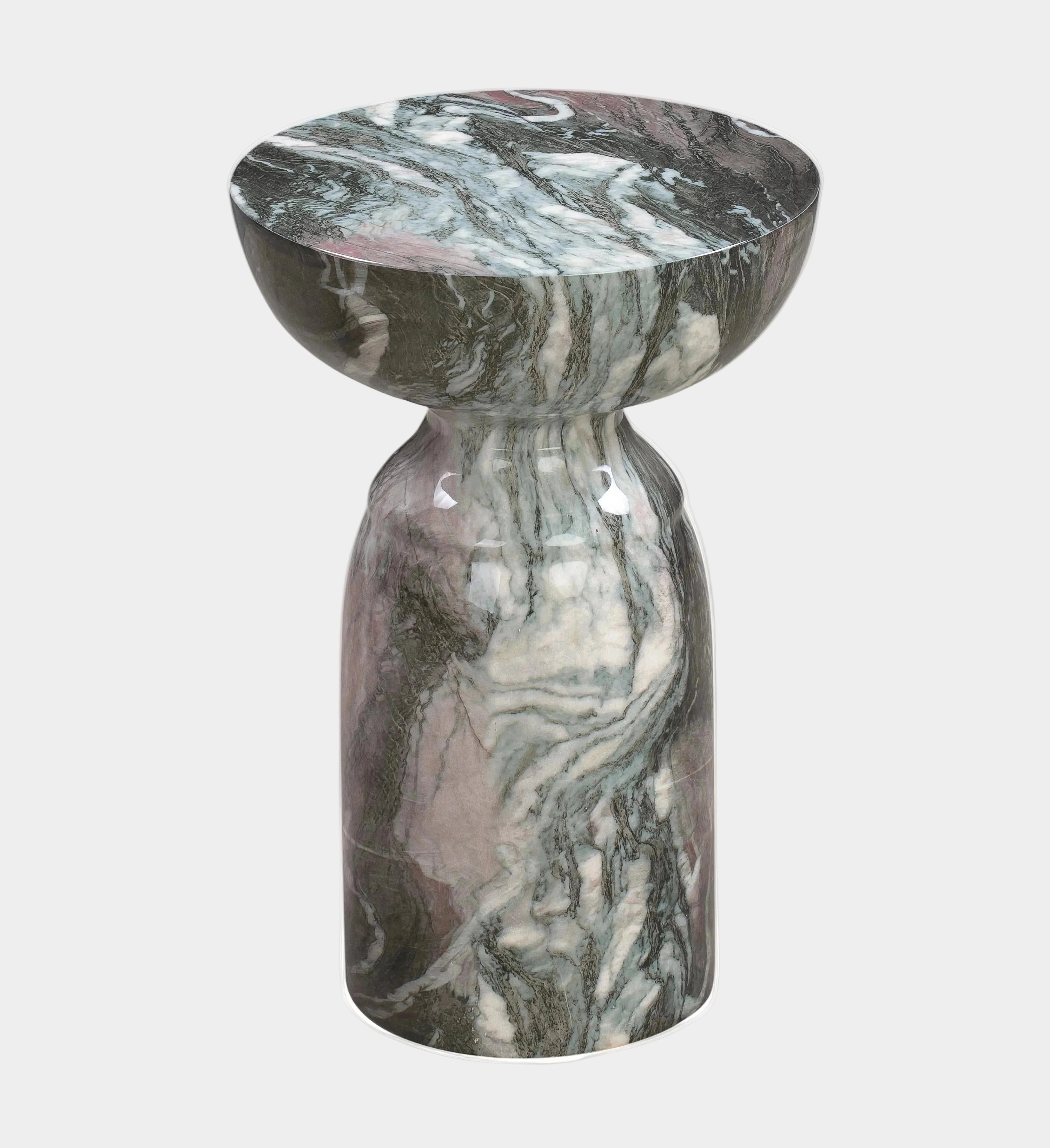 Rue Faux Marble Indoor / Outdoor Round Side Table
