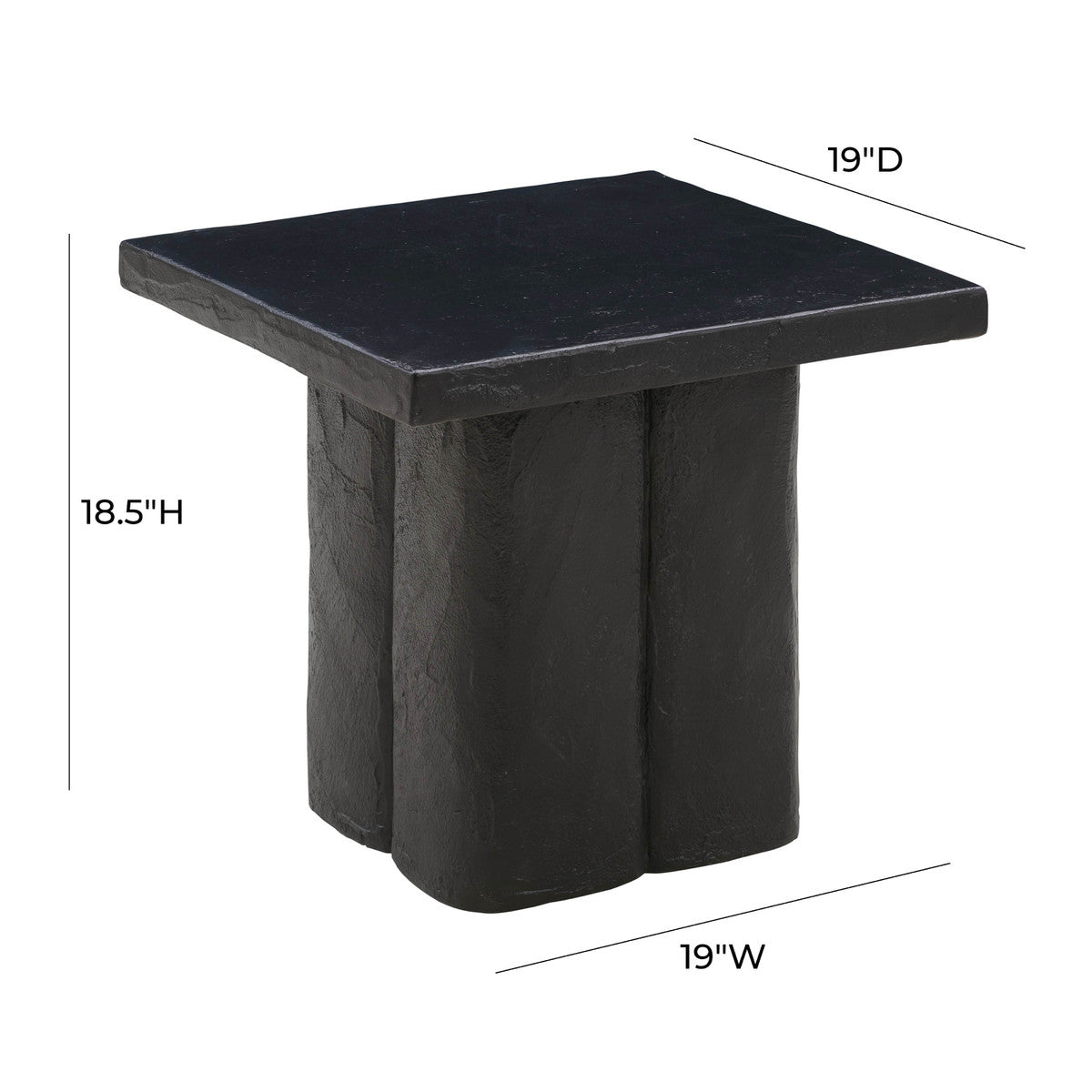 Table d'appoint en béton noir Kayla 