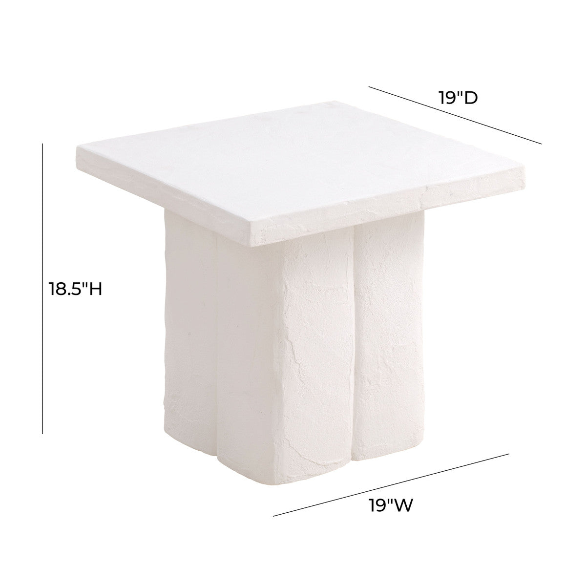 Table d'appoint en béton blanc Kayla 