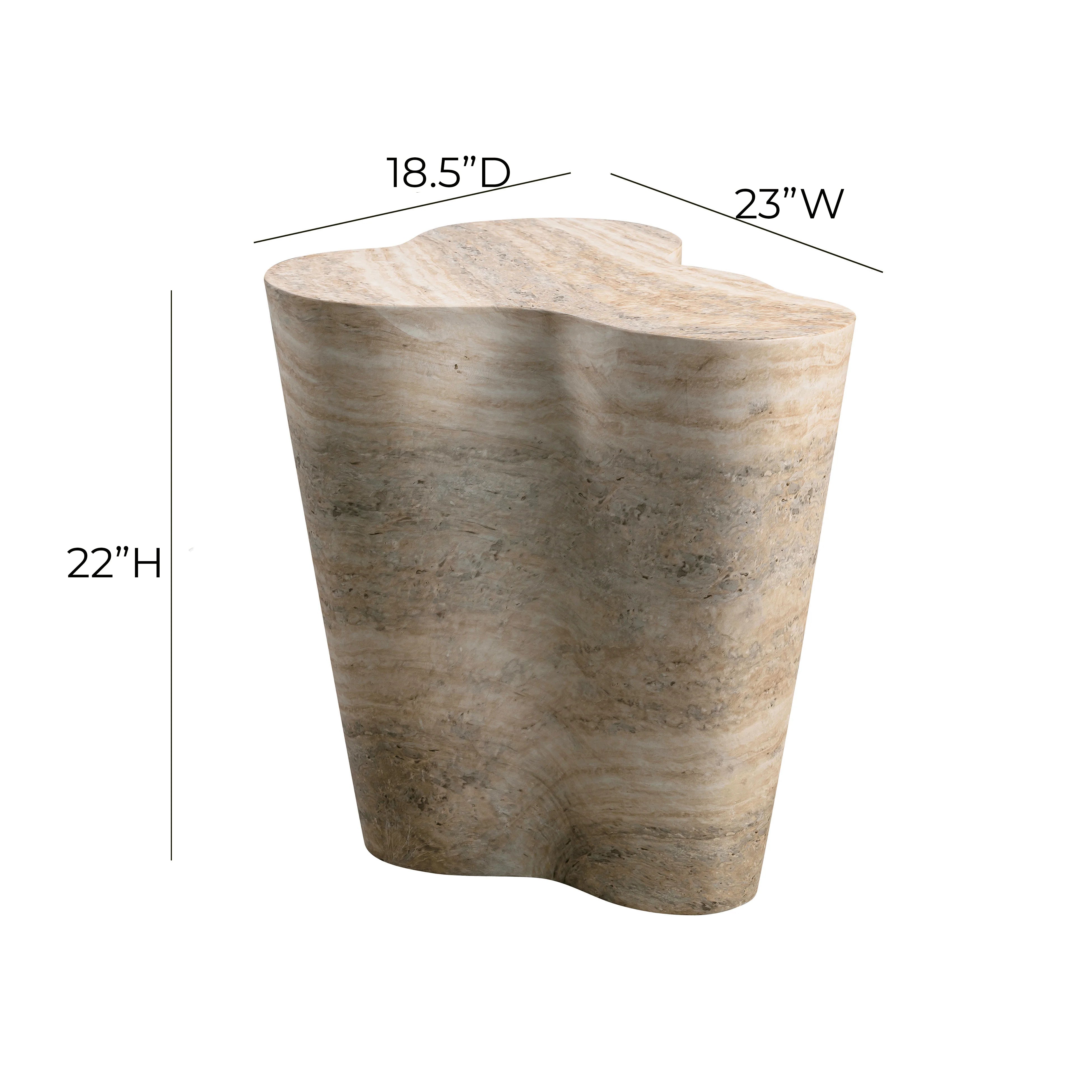 Slab Concrete Indoor/Outdoor Side Table (18"-22")
