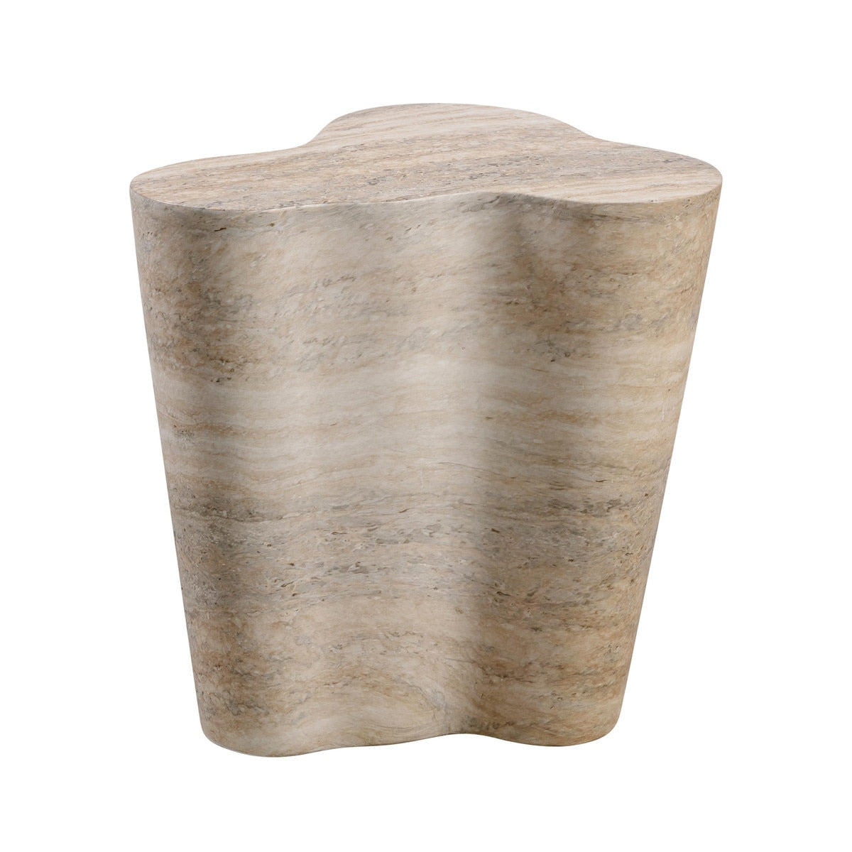 Slab Faux Travertine Short Side Table