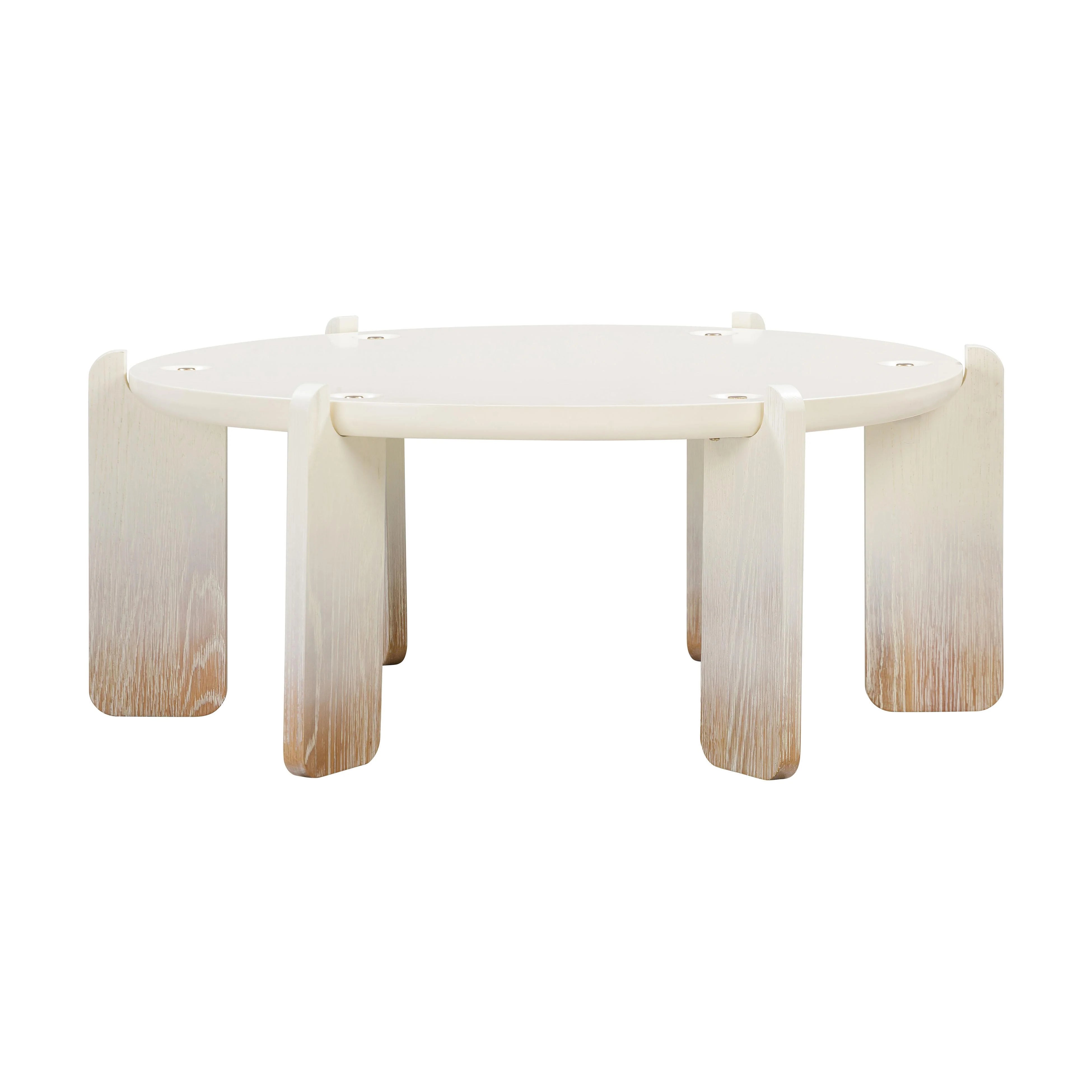 Gloria 35" Cream Oak Round Coffee Table