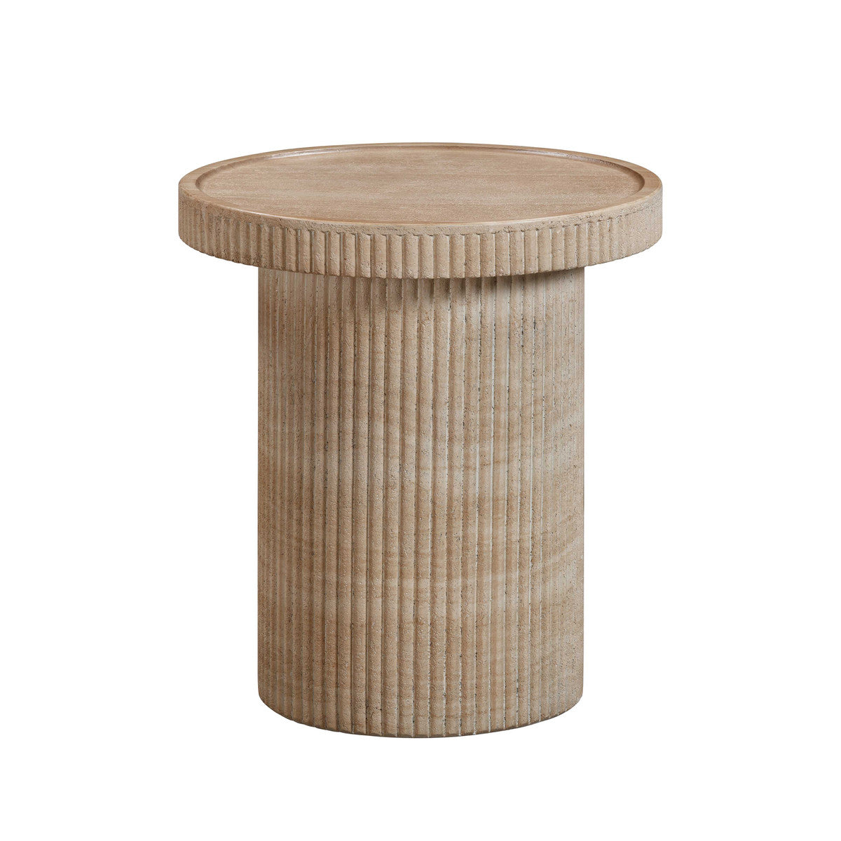 Darcy Faux Travertine Concrete Indoor / Outdoor Side Table