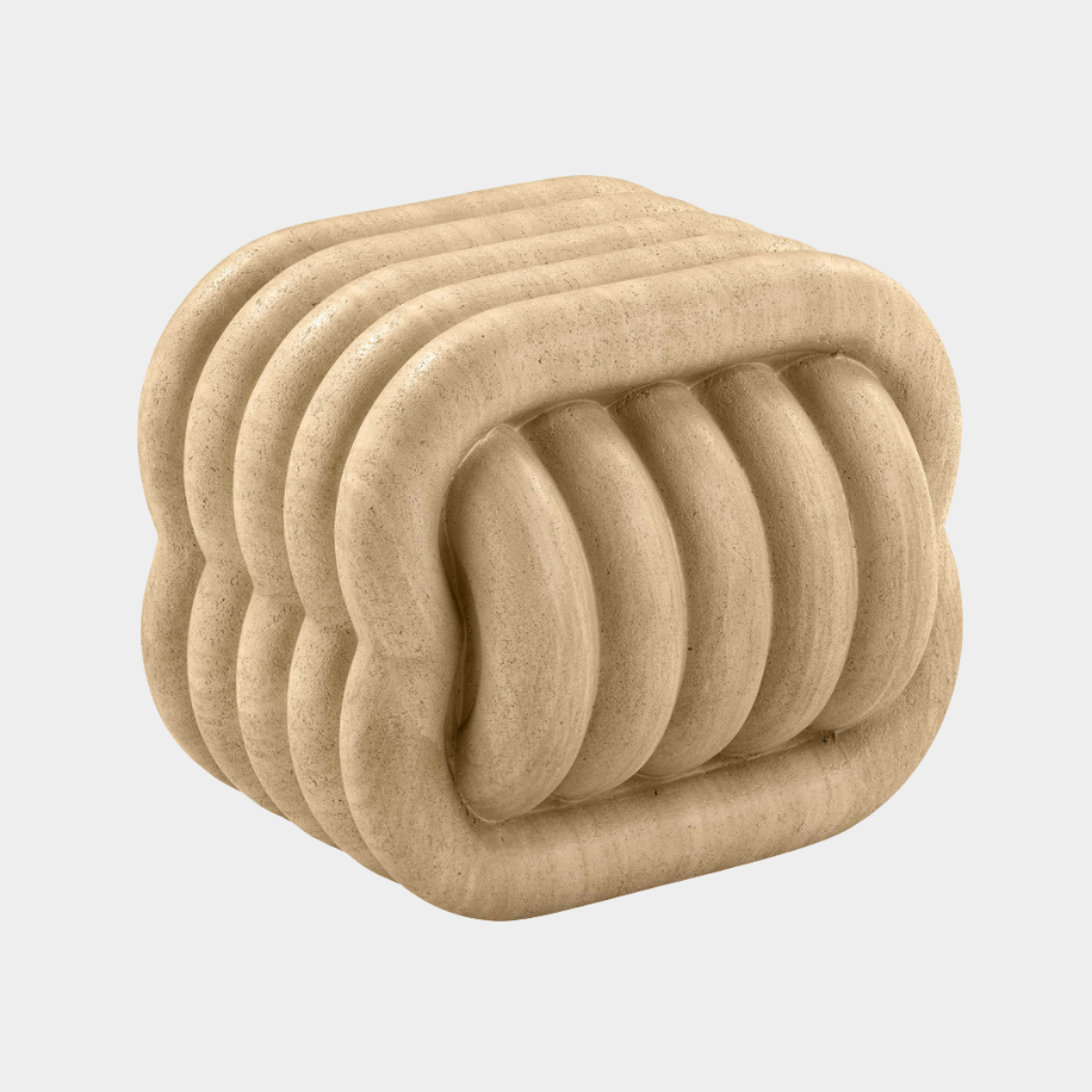 Love Knot Faux Travertine Indoor / Outdoor Accent Stool