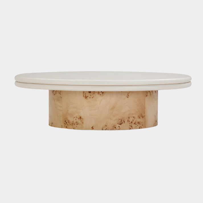 Tanner Natural Burl and Cream Ash Coffee Table