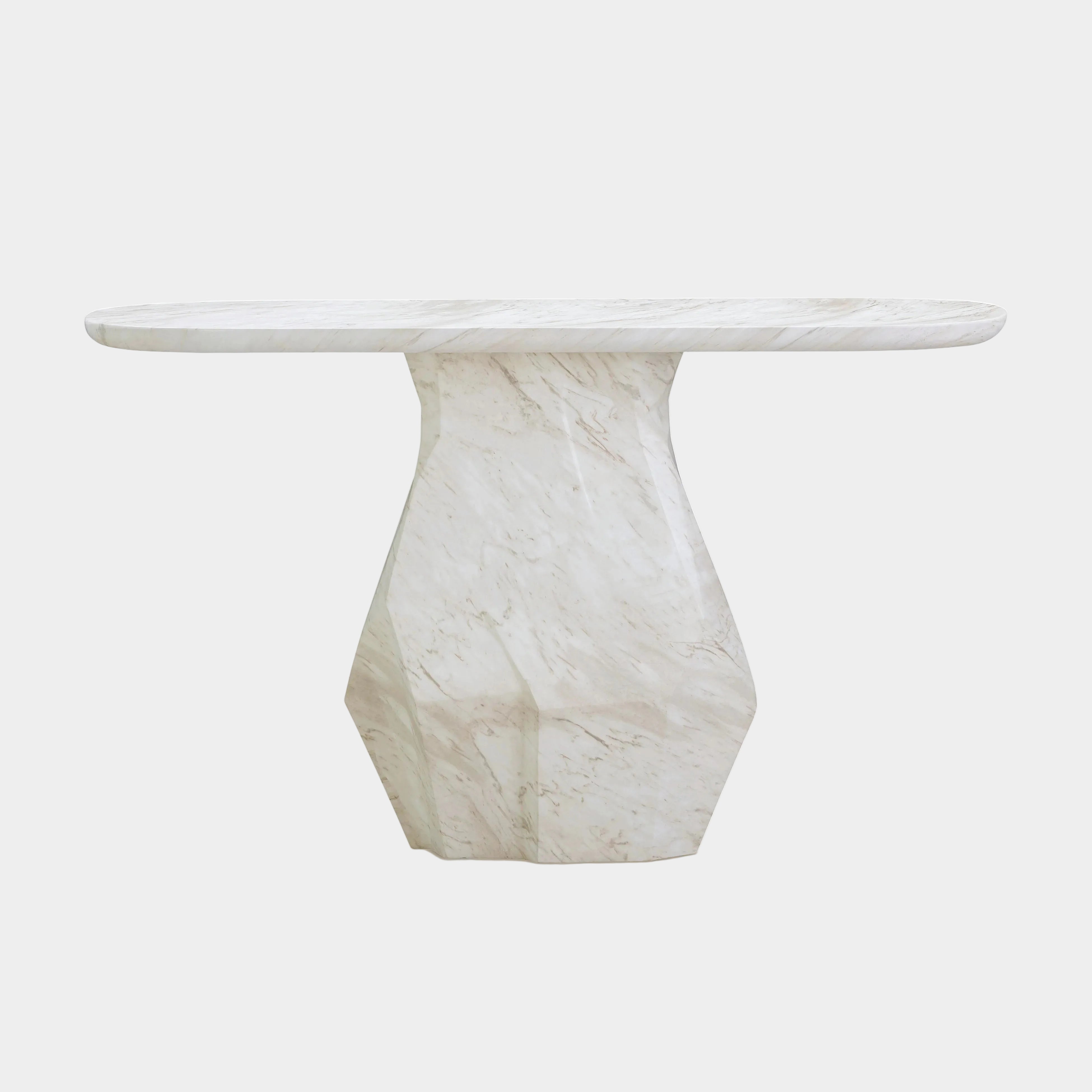 Esme 54" Faux Marble Indoor / Outdoor Long Console Table