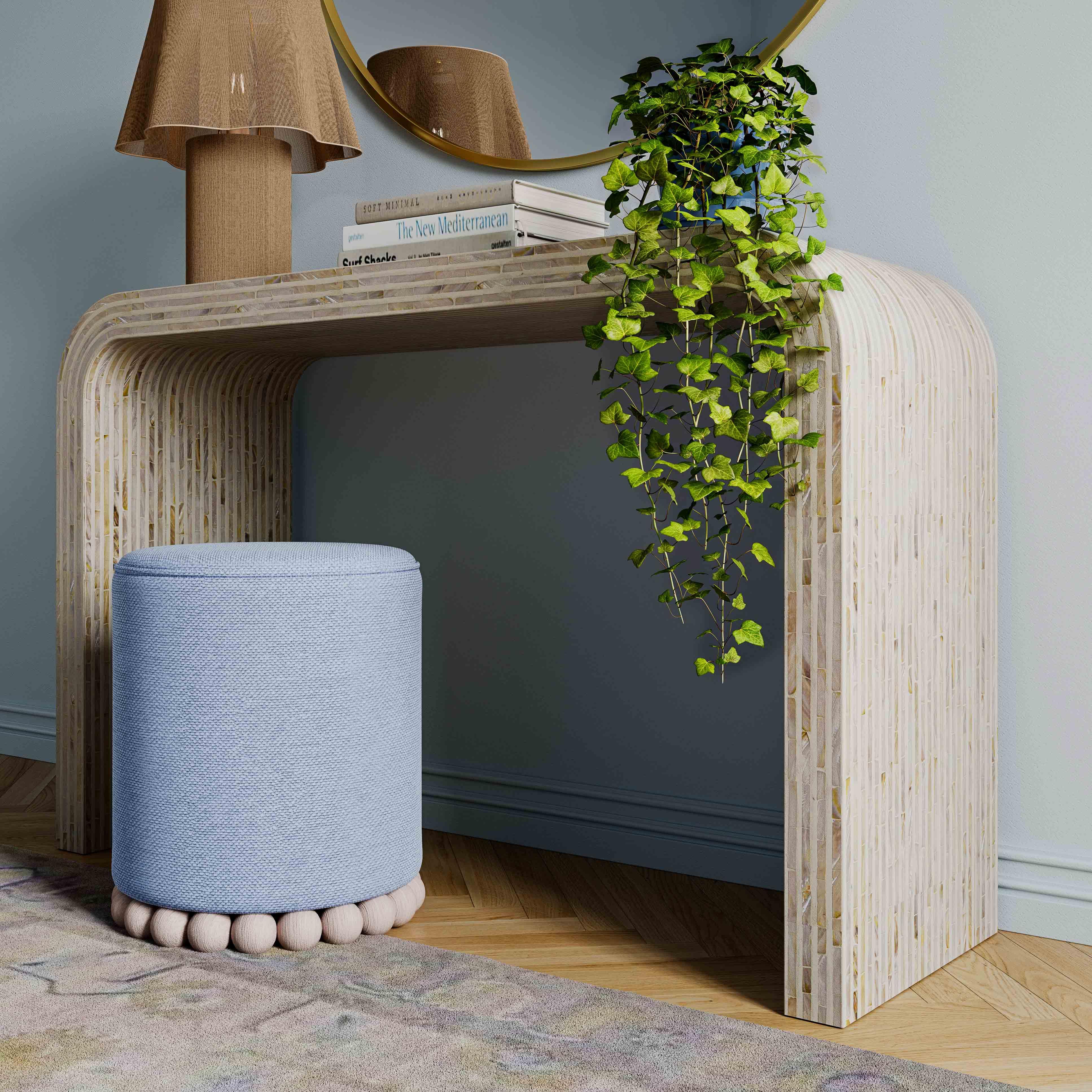 Opus 43" Cream Capiz Shell Console Table