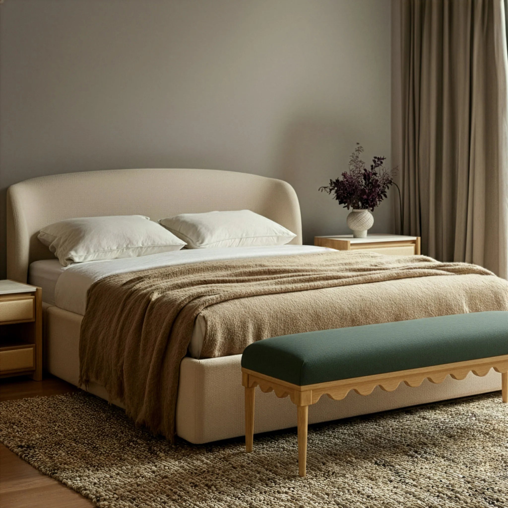 Oodle 56.5" Performance Vegan Mohair Bench