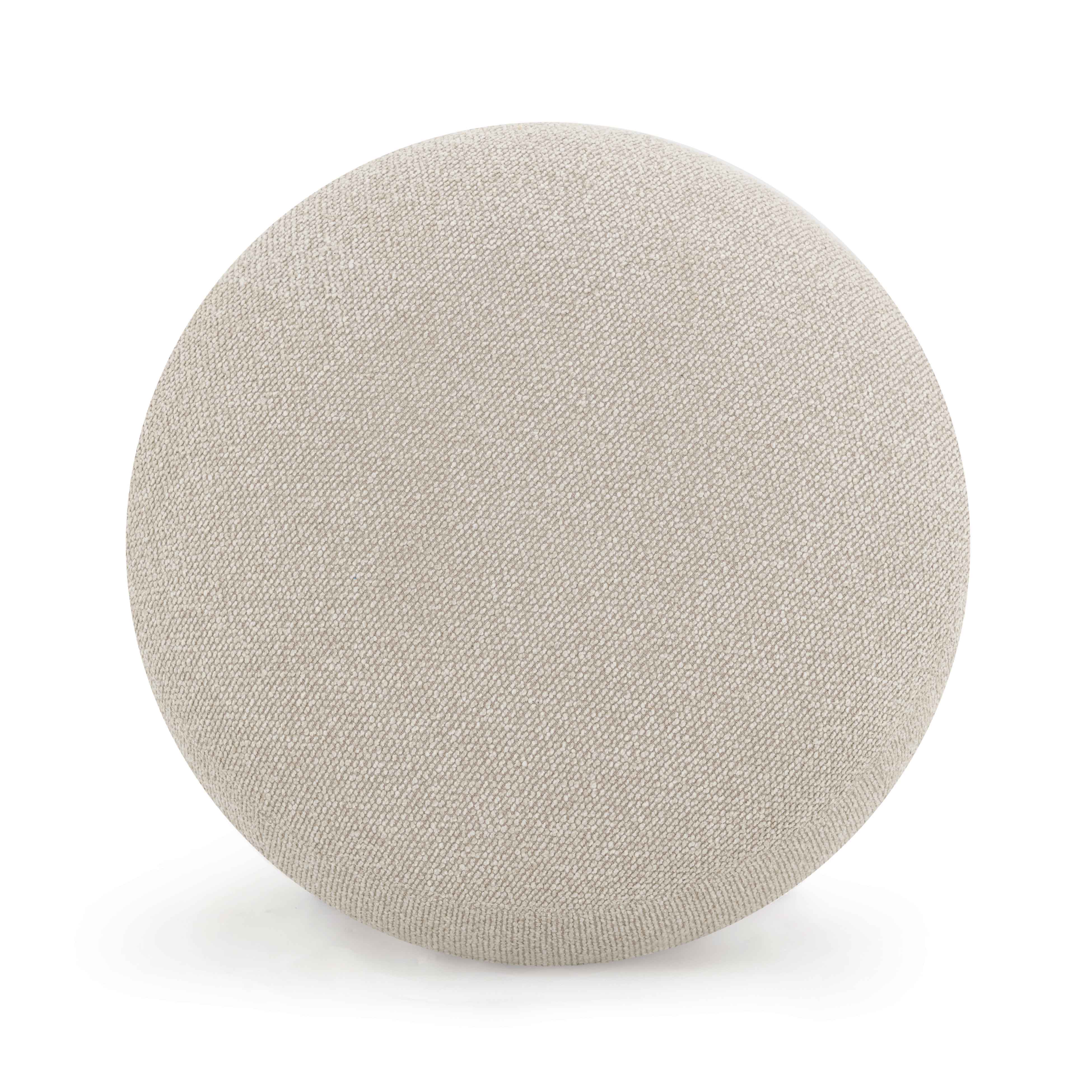 Pucker Warm Grey Performance Boucle Ottoman