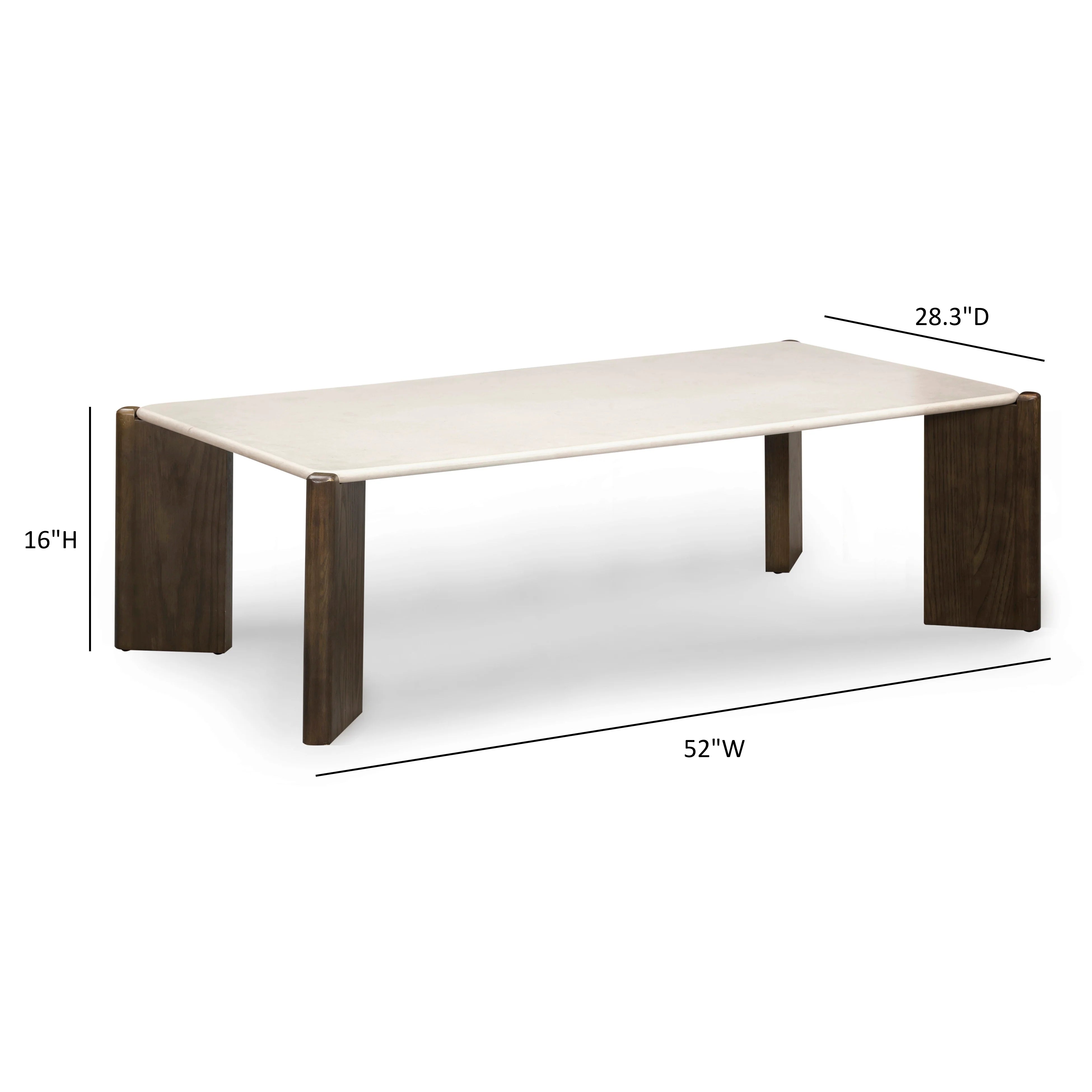 Restis 52" Cream Quartz Rectangular Coffee Table
