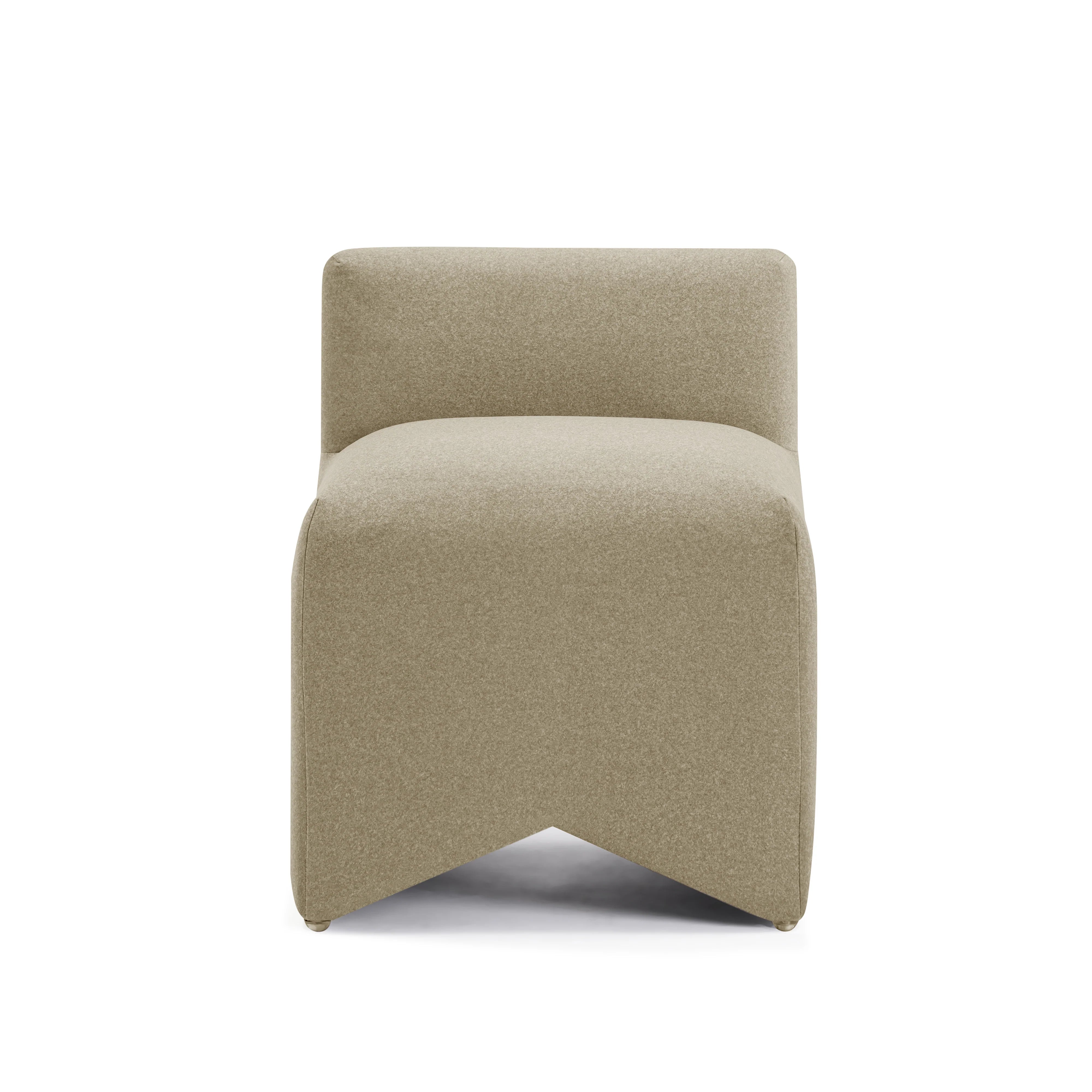 Pippa Taupe Performance Vegan Mohair Accent Stool