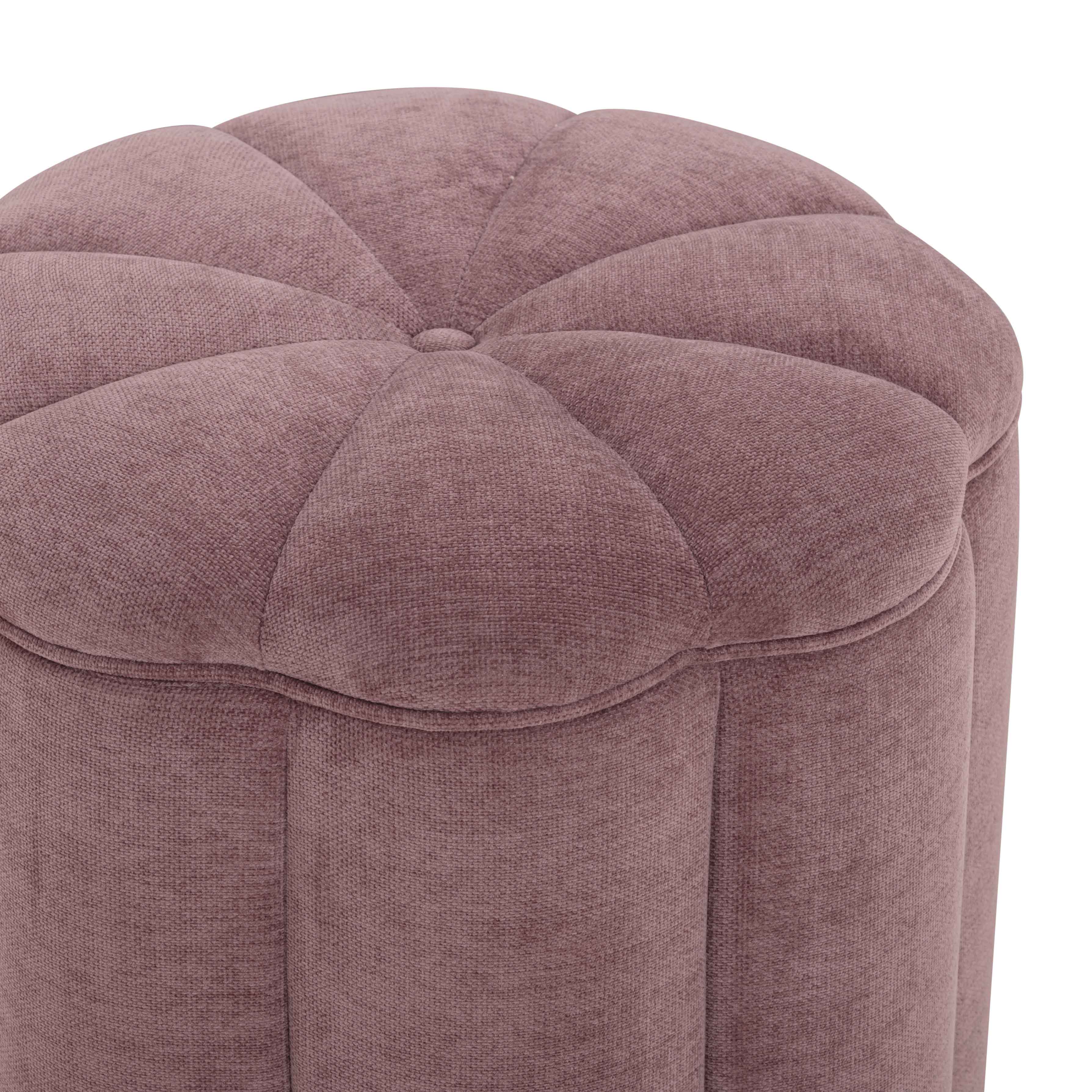 Fleur Textured Performance Velvet Storage Ottoman