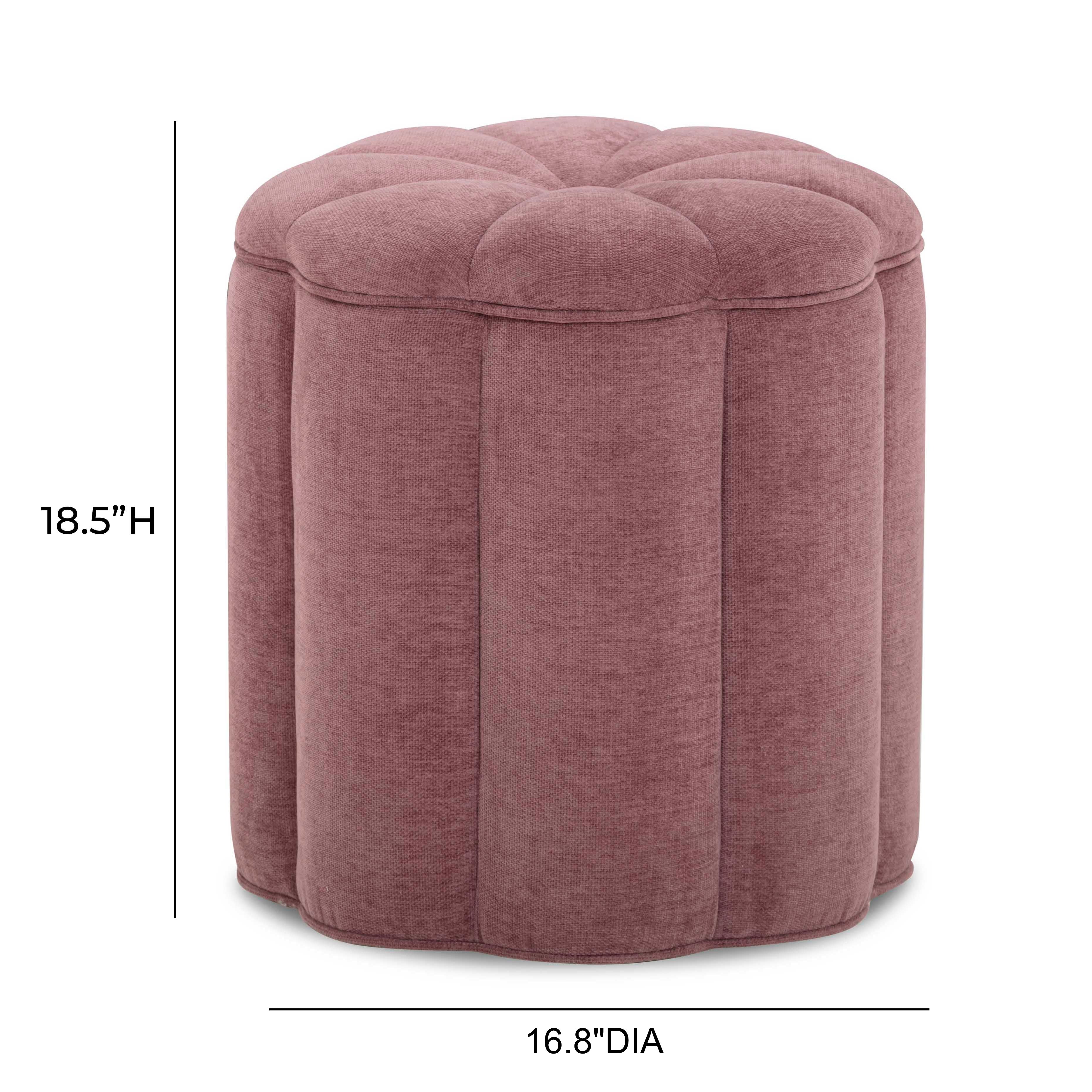 Fleur Textured Performance Velvet Storage Ottoman