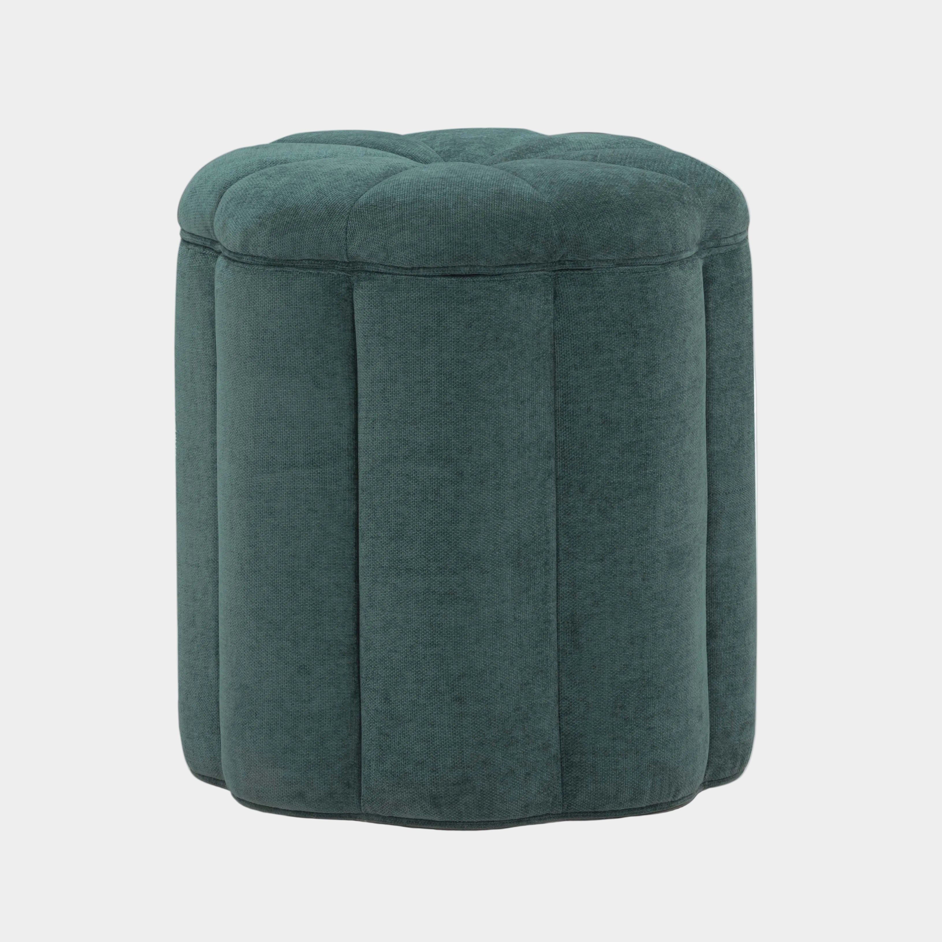 Fleur Textured Performance Velvet Storage Ottoman