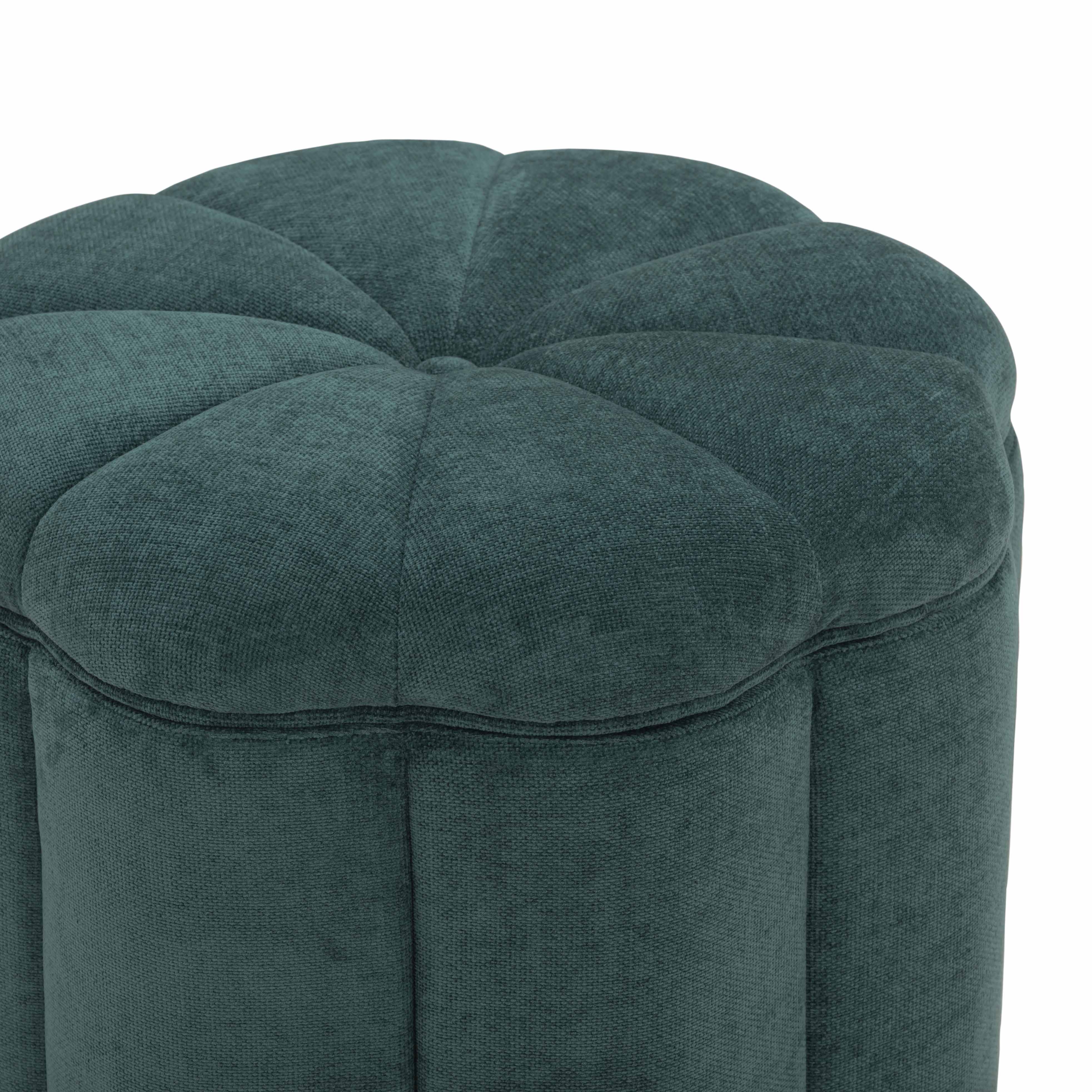 Fleur Textured Performance Velvet Storage Ottoman