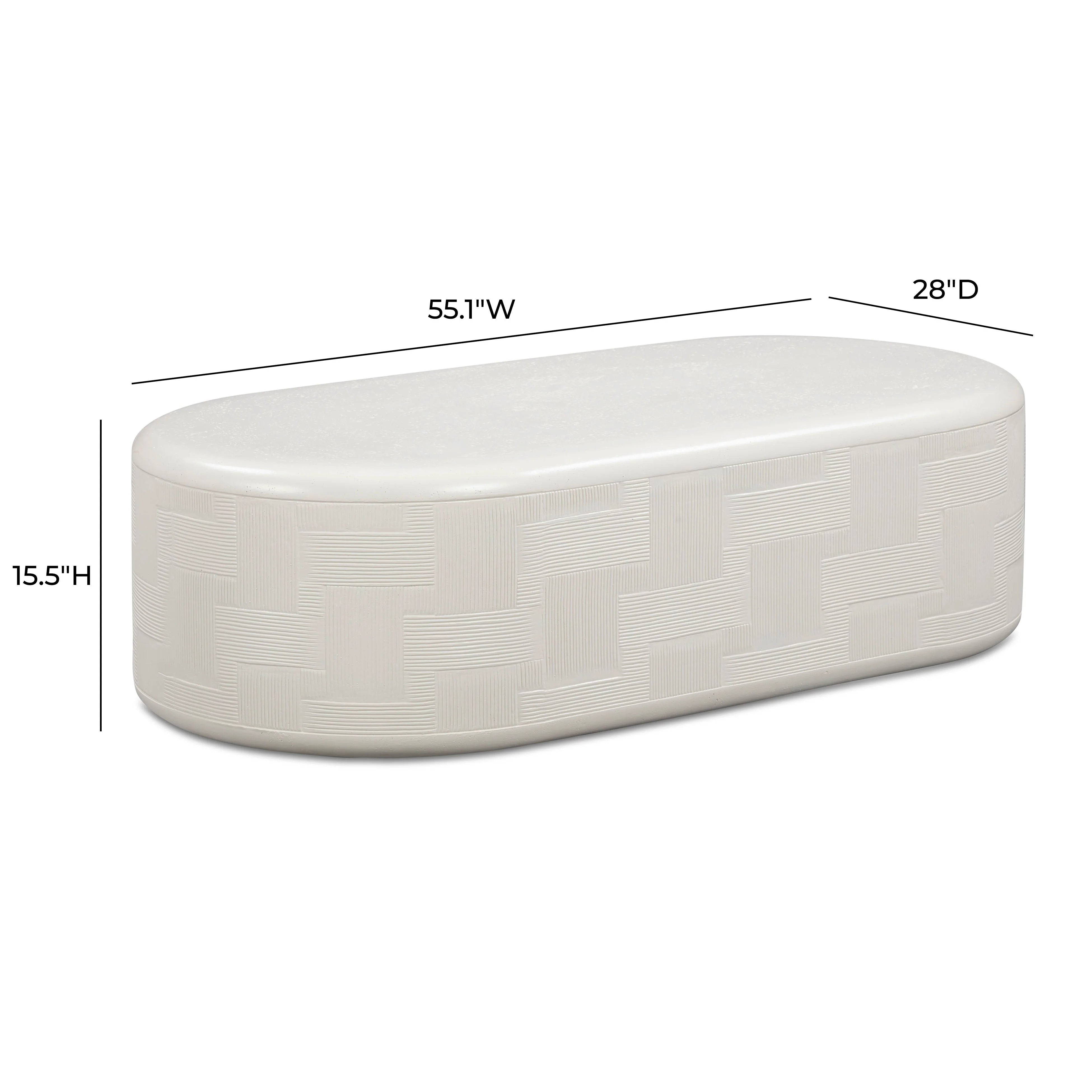 Suraya 55" Indoor/Outdoor Concrete Rounded Coffee Table