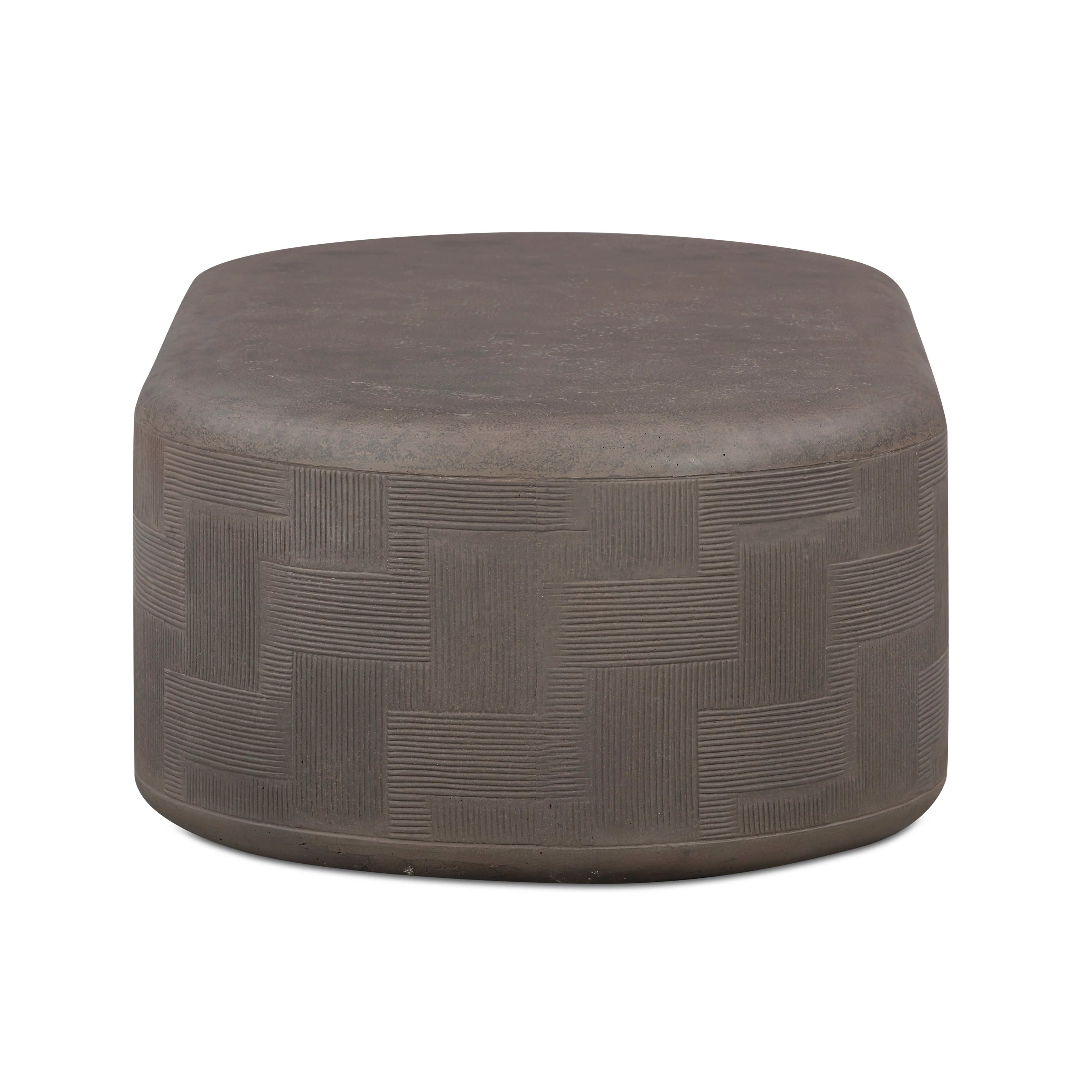 Suraya 55" Indoor/Outdoor Concrete Rounded Coffee Table
