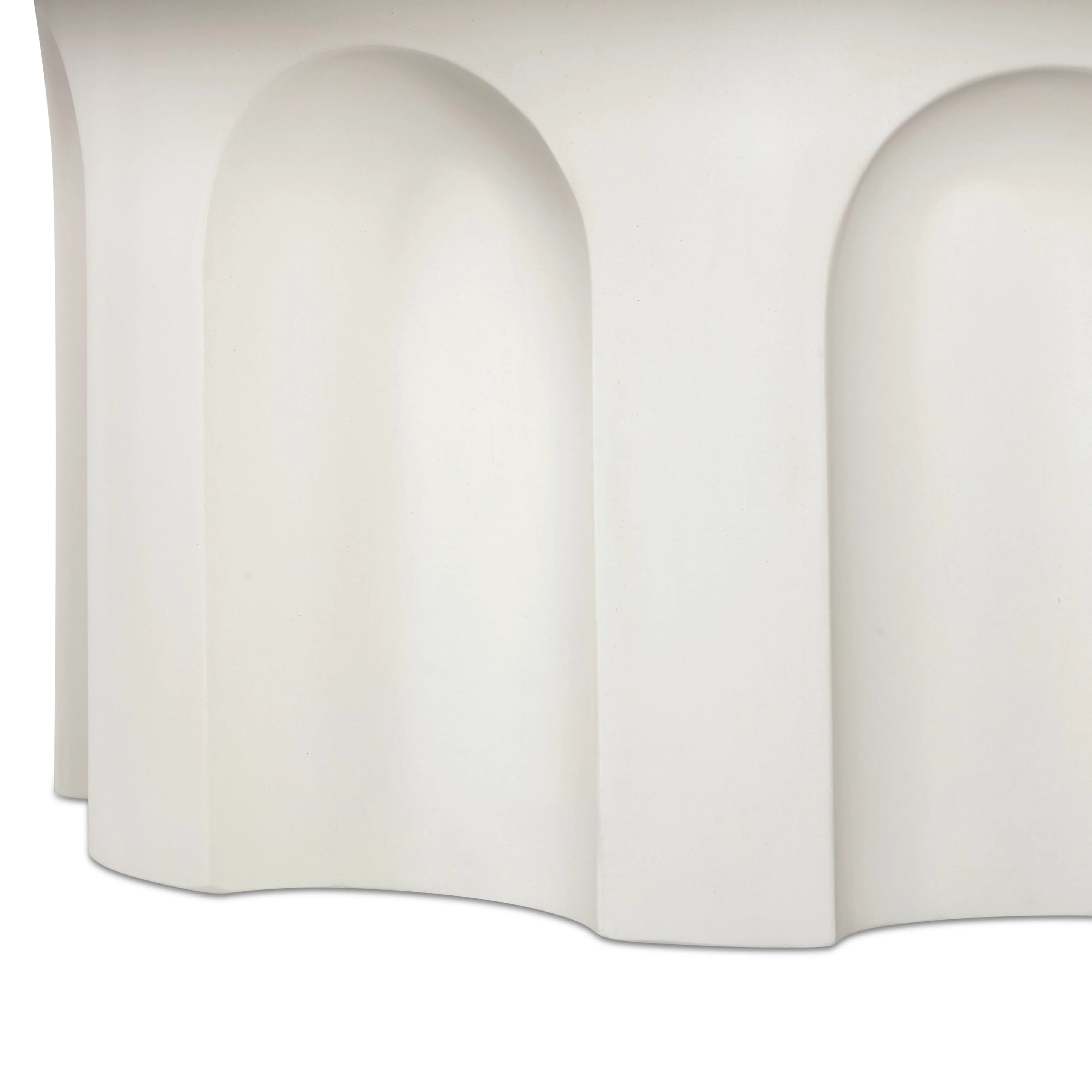 Cassandra 38" Ivory Indoor/Outdoor Concrete Round Coffee Table