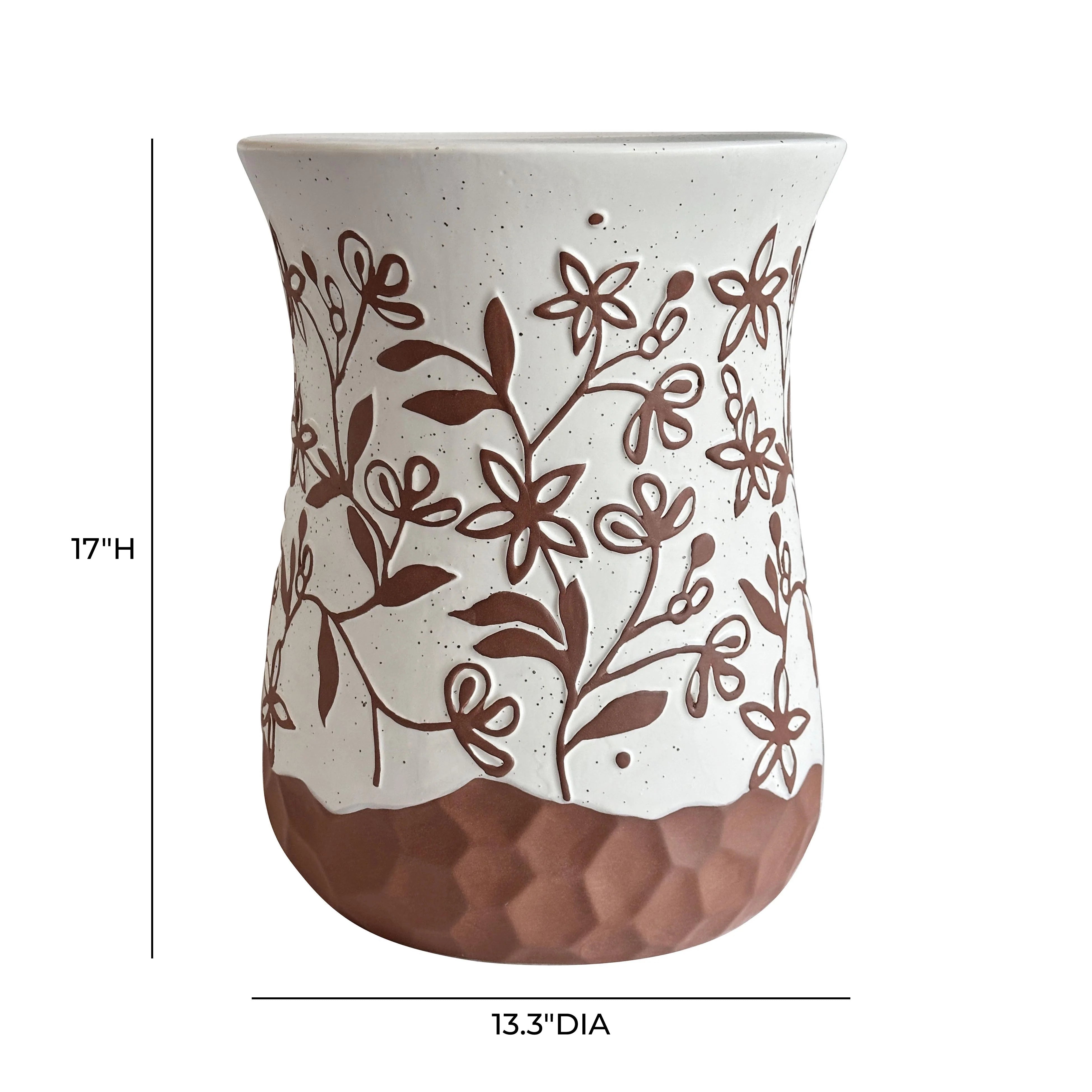 Ceramic Carved Terracotta Indoor/Outdoor Table